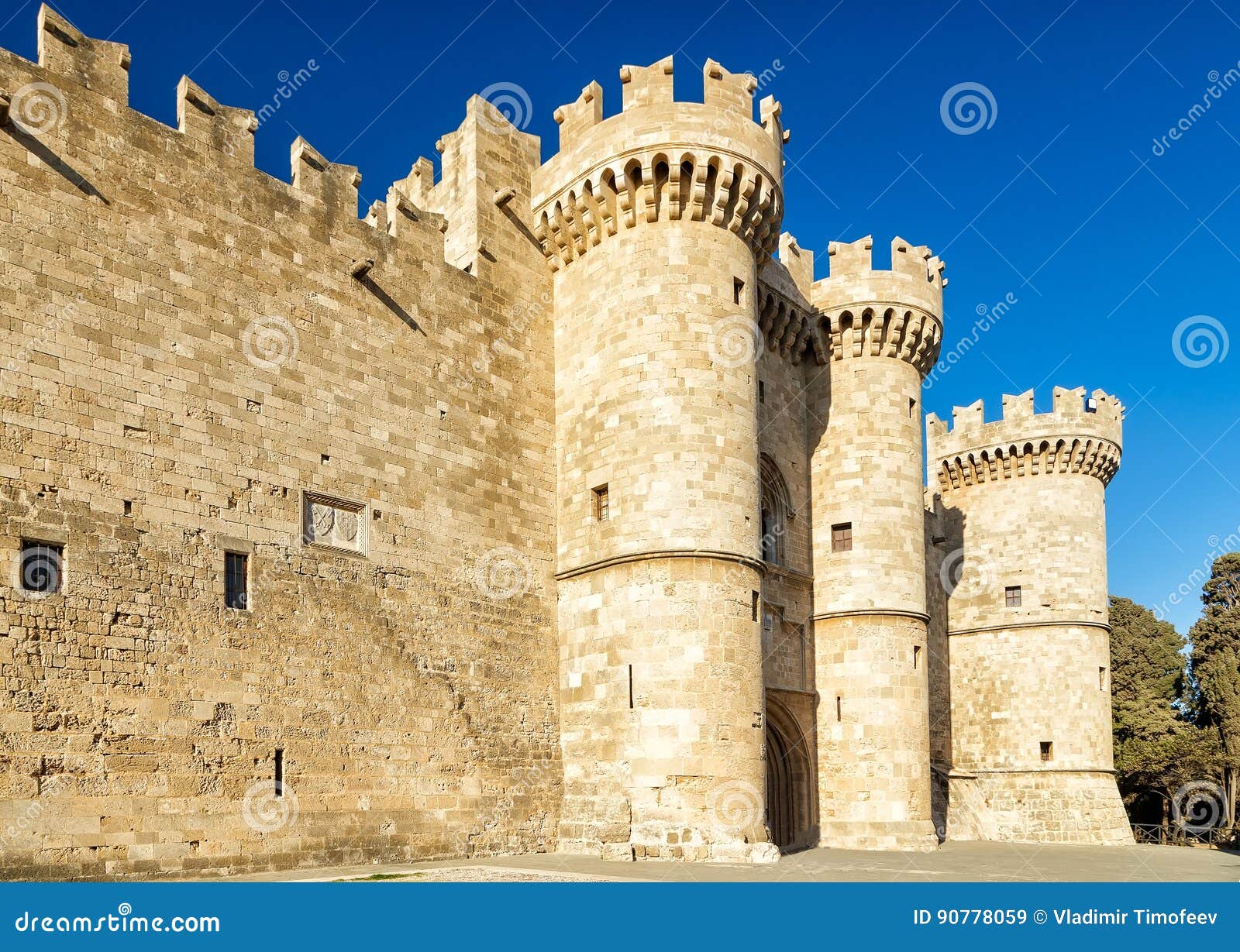 Castle of Rhodes the Main Entrance To the Palace of the Grand Masters Rhodes  Island, Greece. Stock Image - Image of citadel, historic: 90778059