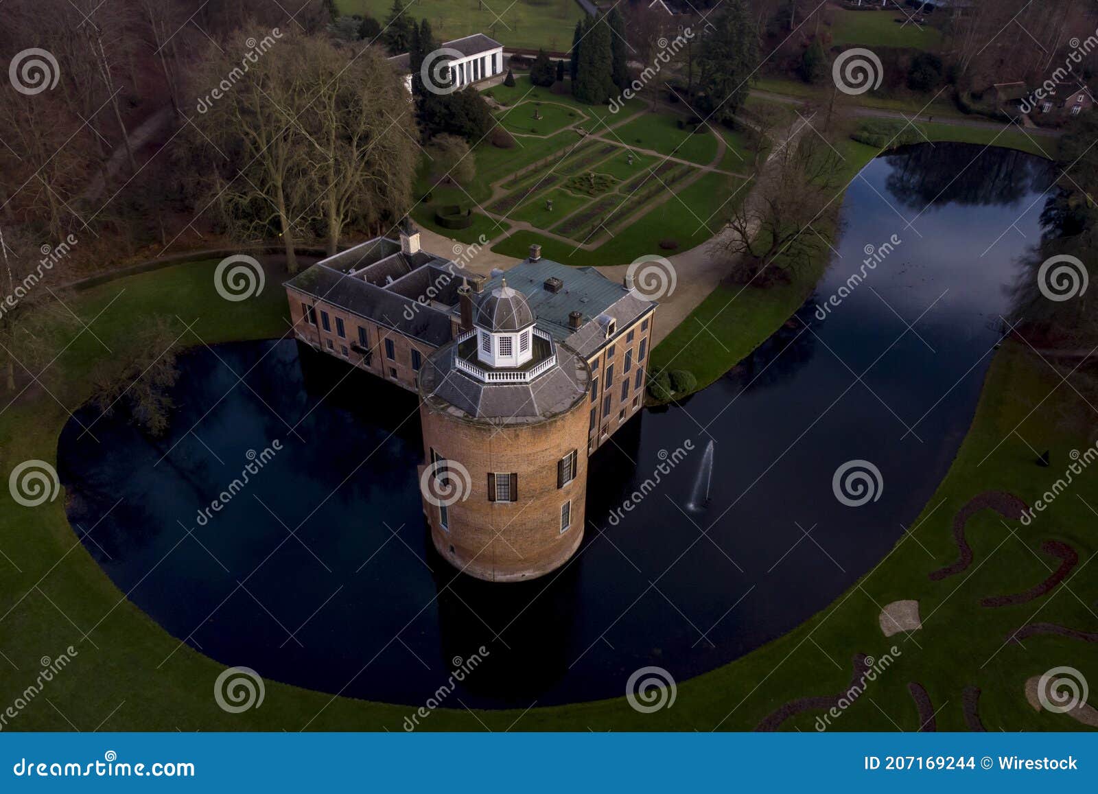 castle rosendael in the netherlands aerial view