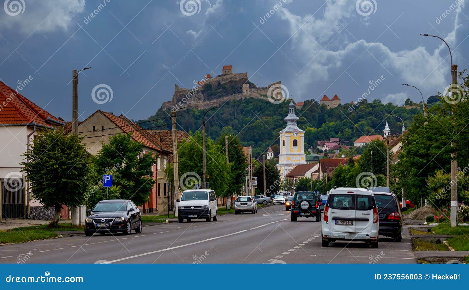 Castle of Rupea in Romania editorial stock photo. Image of architecture