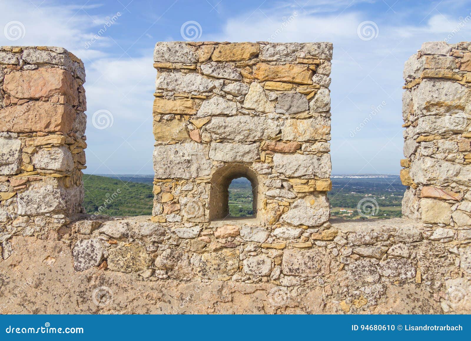 castle stone wall in santiago do cacem