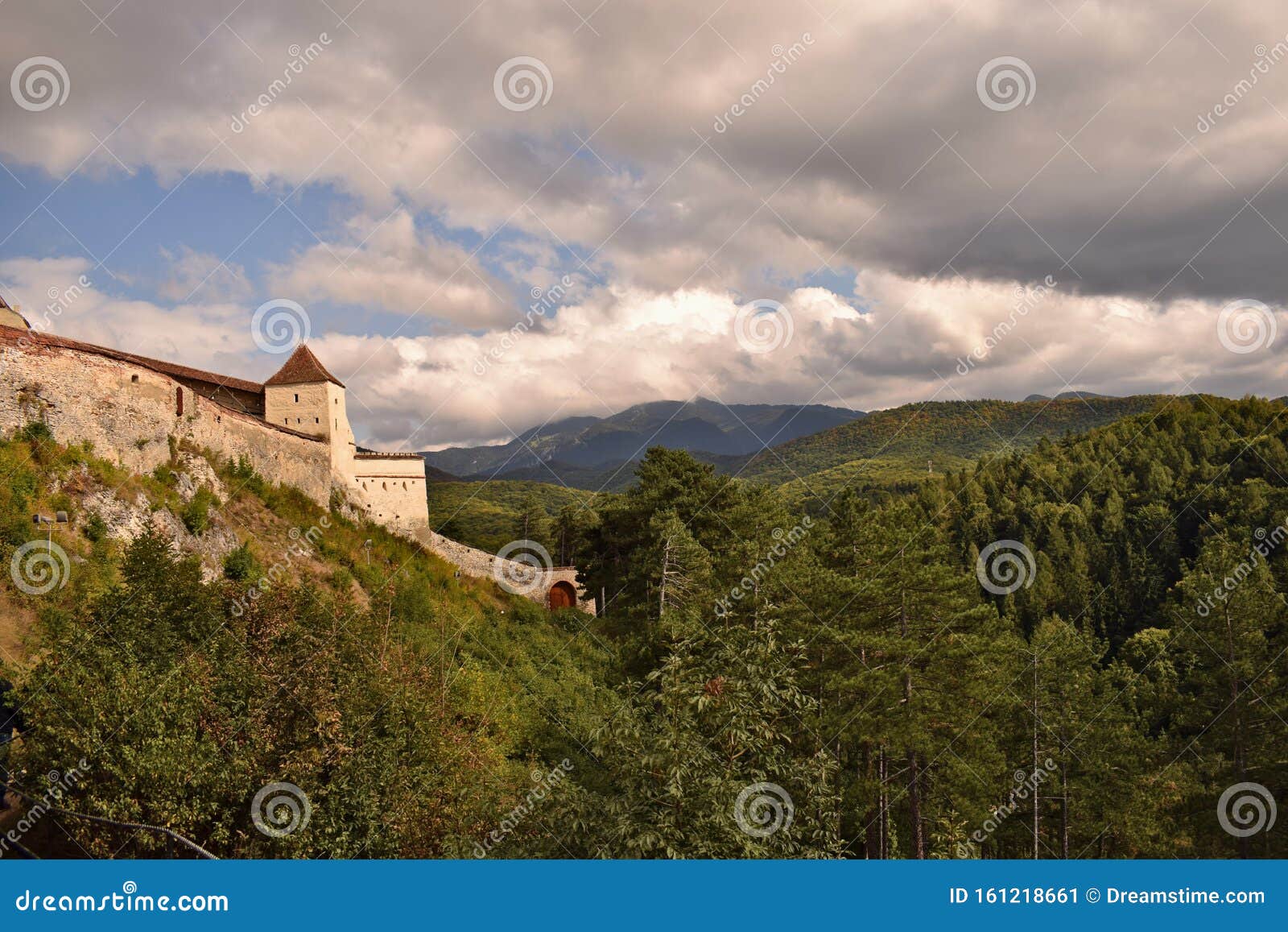 castle surrounded by the forest in rumania