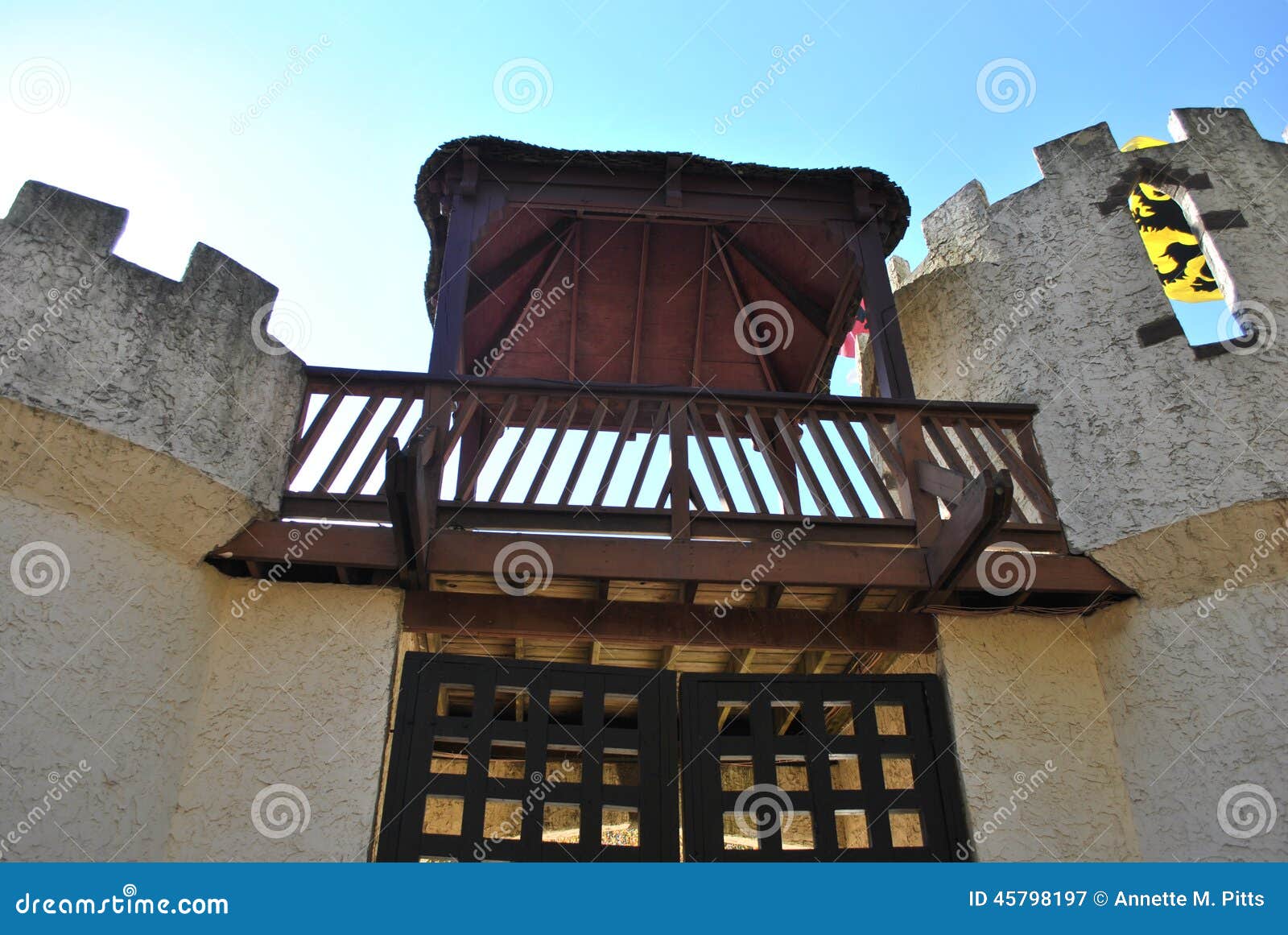 Castle walls with gate stock image. Image of perspective 45798197