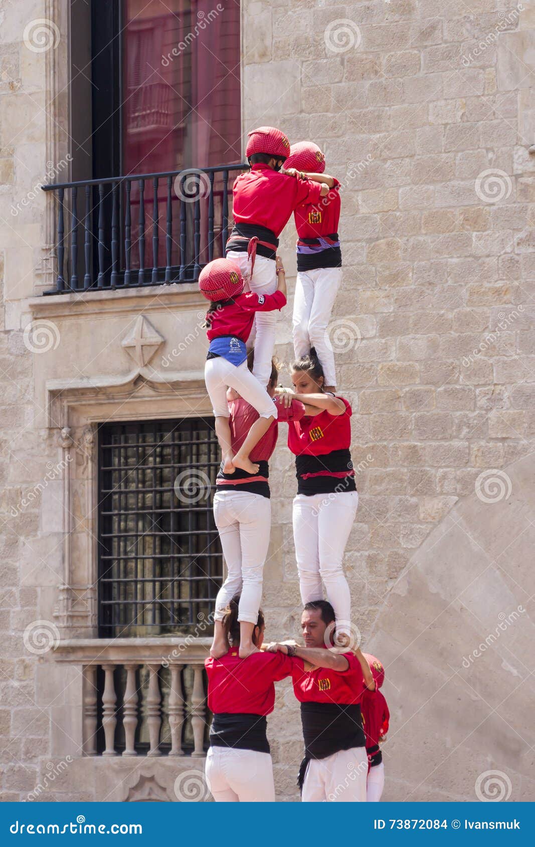 Castles Human Tower editorial stock image. Image of culture - 73872084