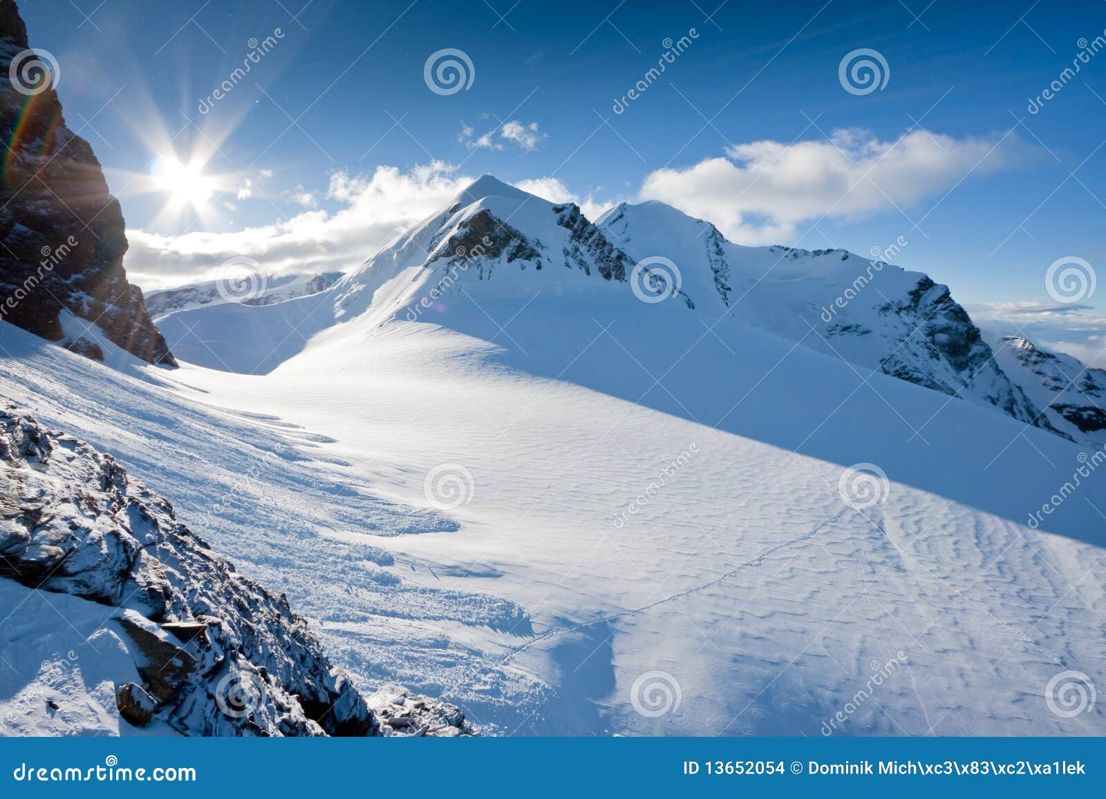 Castor and Pollux at Sunset Stock Photo Image of alpine, glacier
