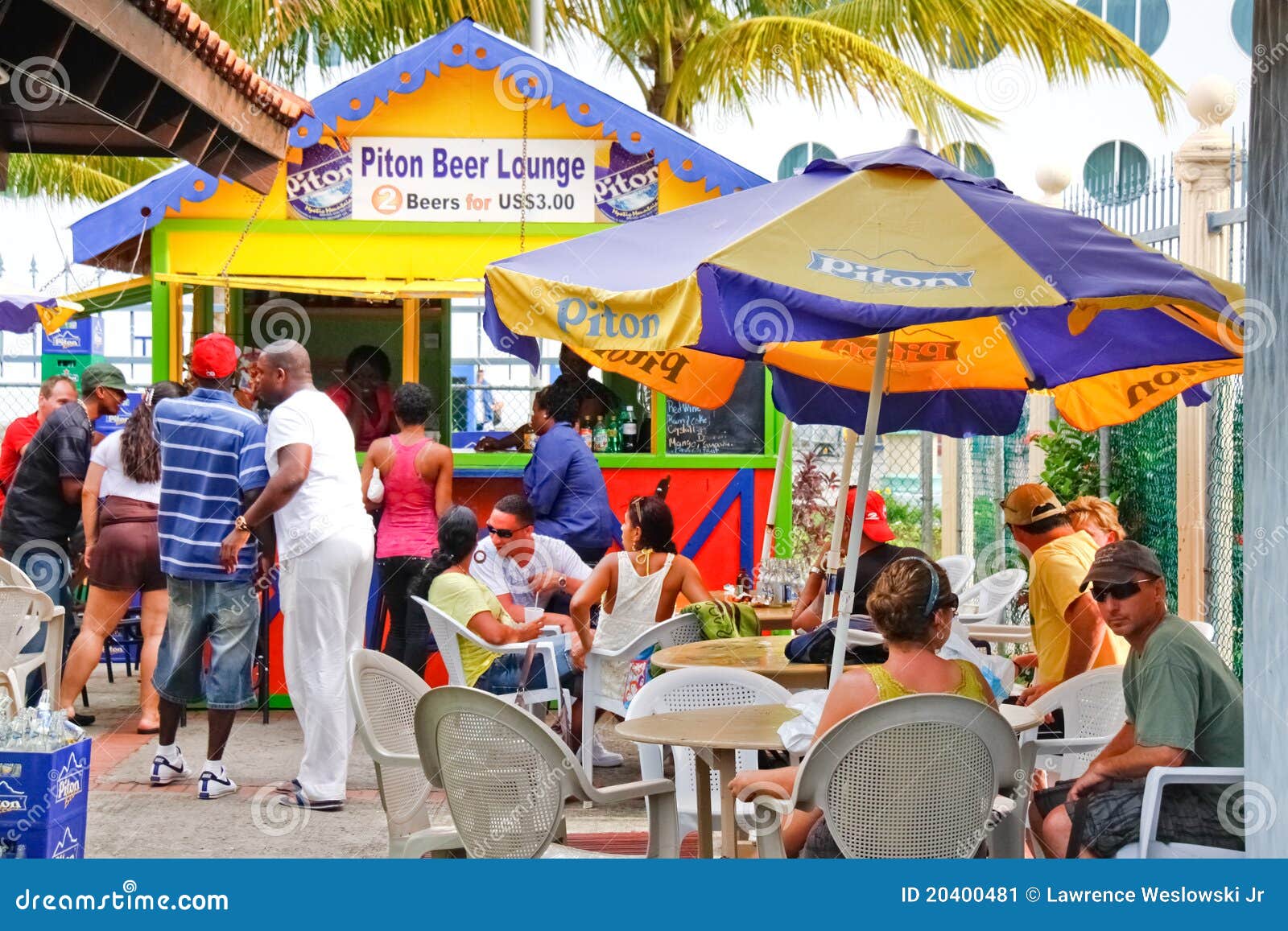 Castries St. Lucia Piton Beer Lounge Editorial Photo Image of local