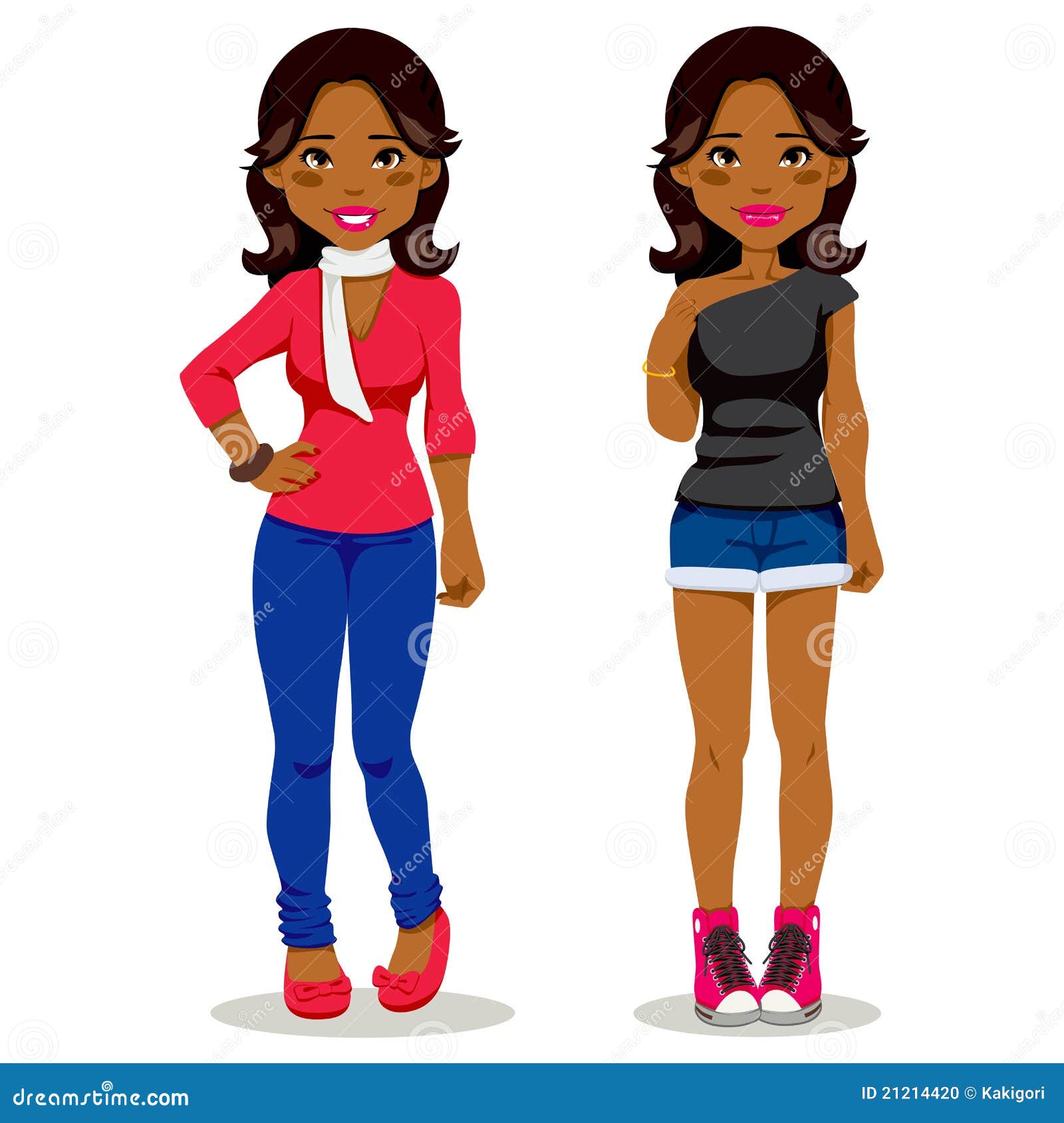Teen Girls Clip Art, Casual Clothes Clipart, Teenagers PNG