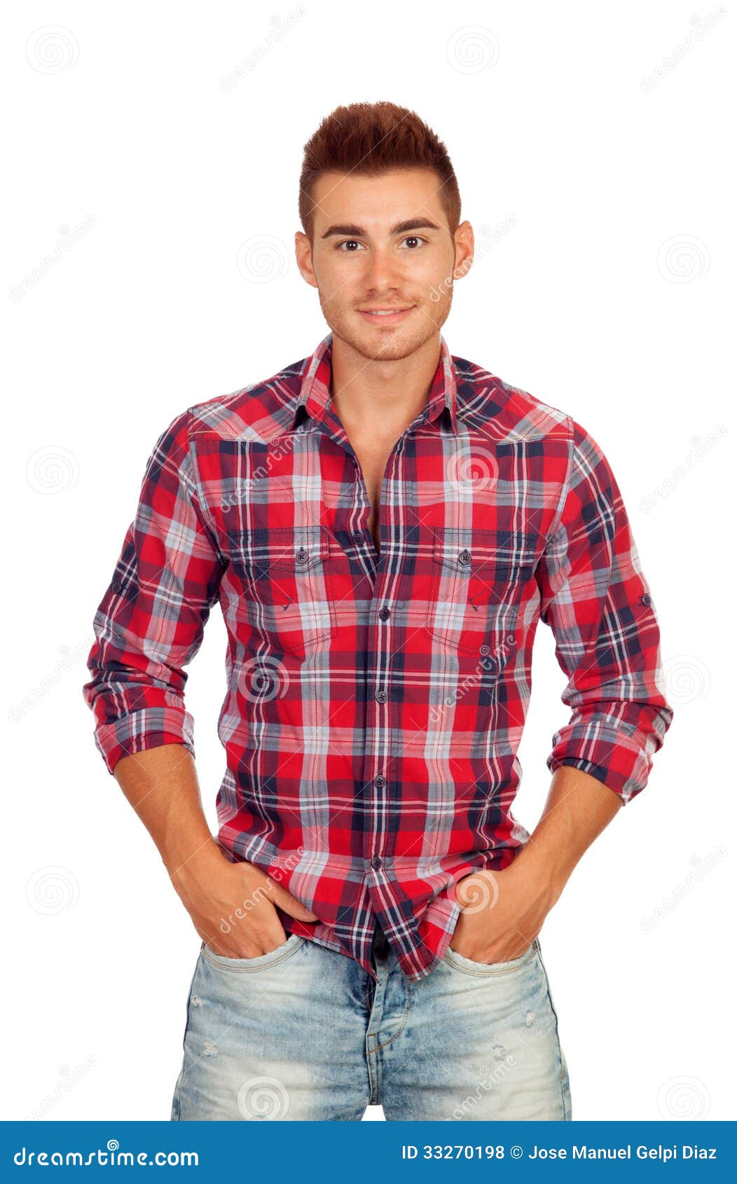 Casual Boy with Plaid Shirt Stock Photo - Image of latin, plaid: 33270198