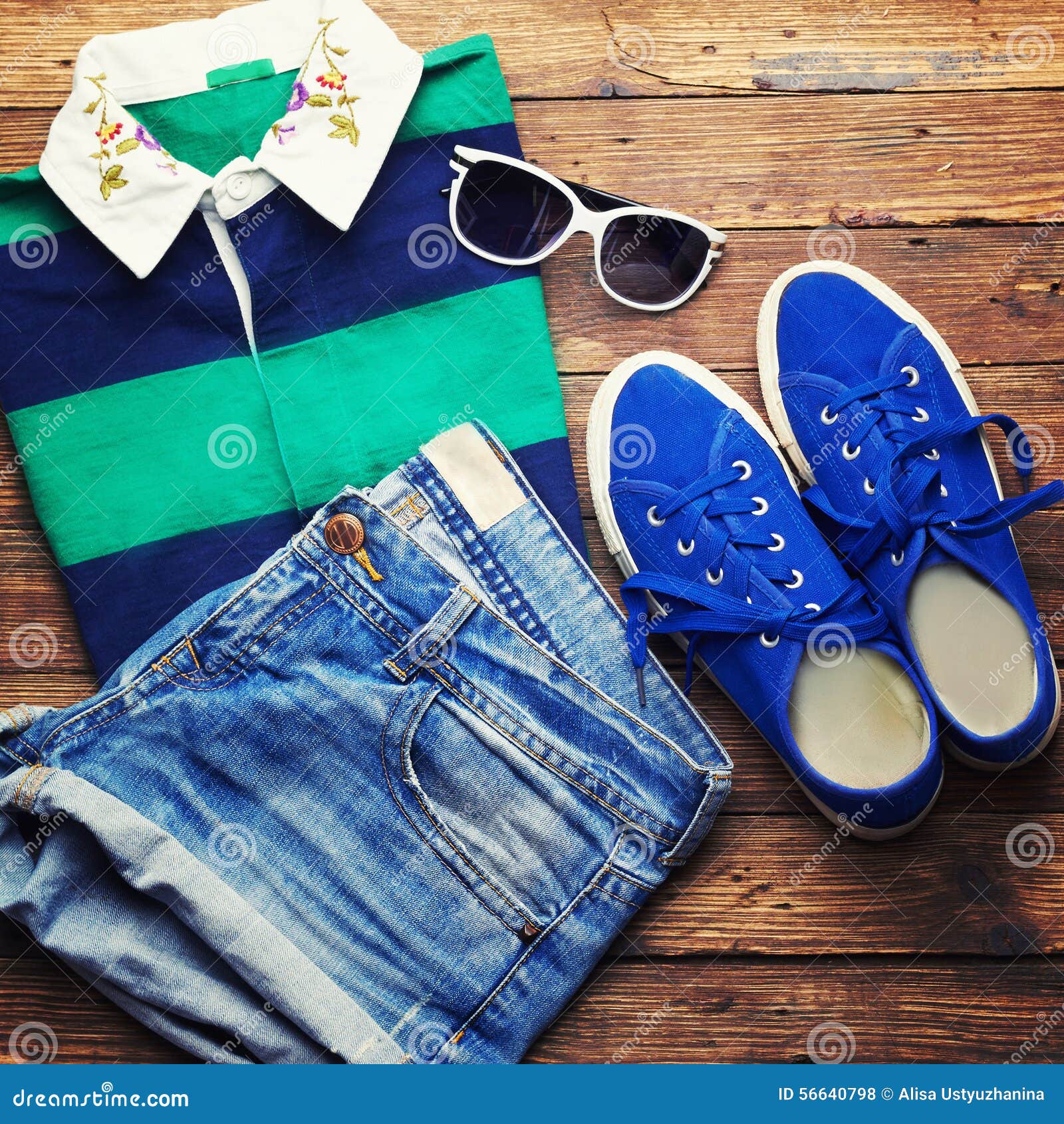 Casual Clothes and Accessories Stock Photo - Image of brown, background ...