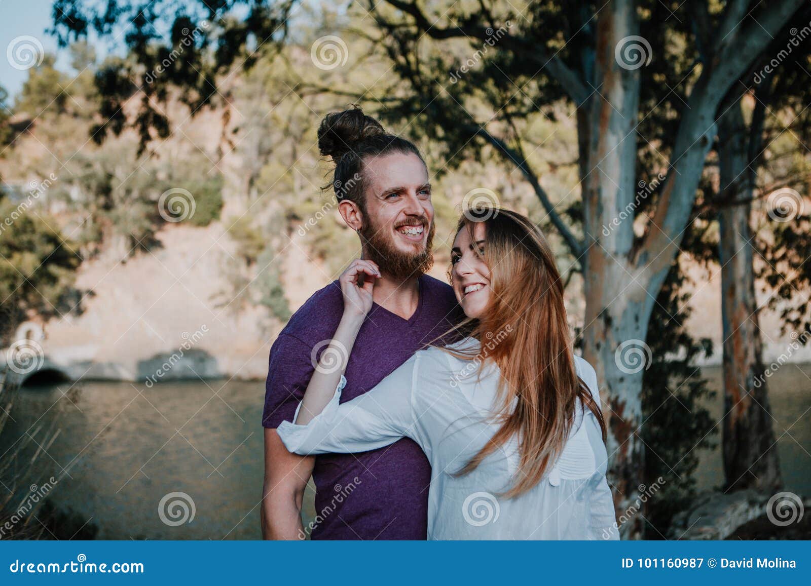Happy Hipster Couple Having Fun Together In Nature Stock Image Imag