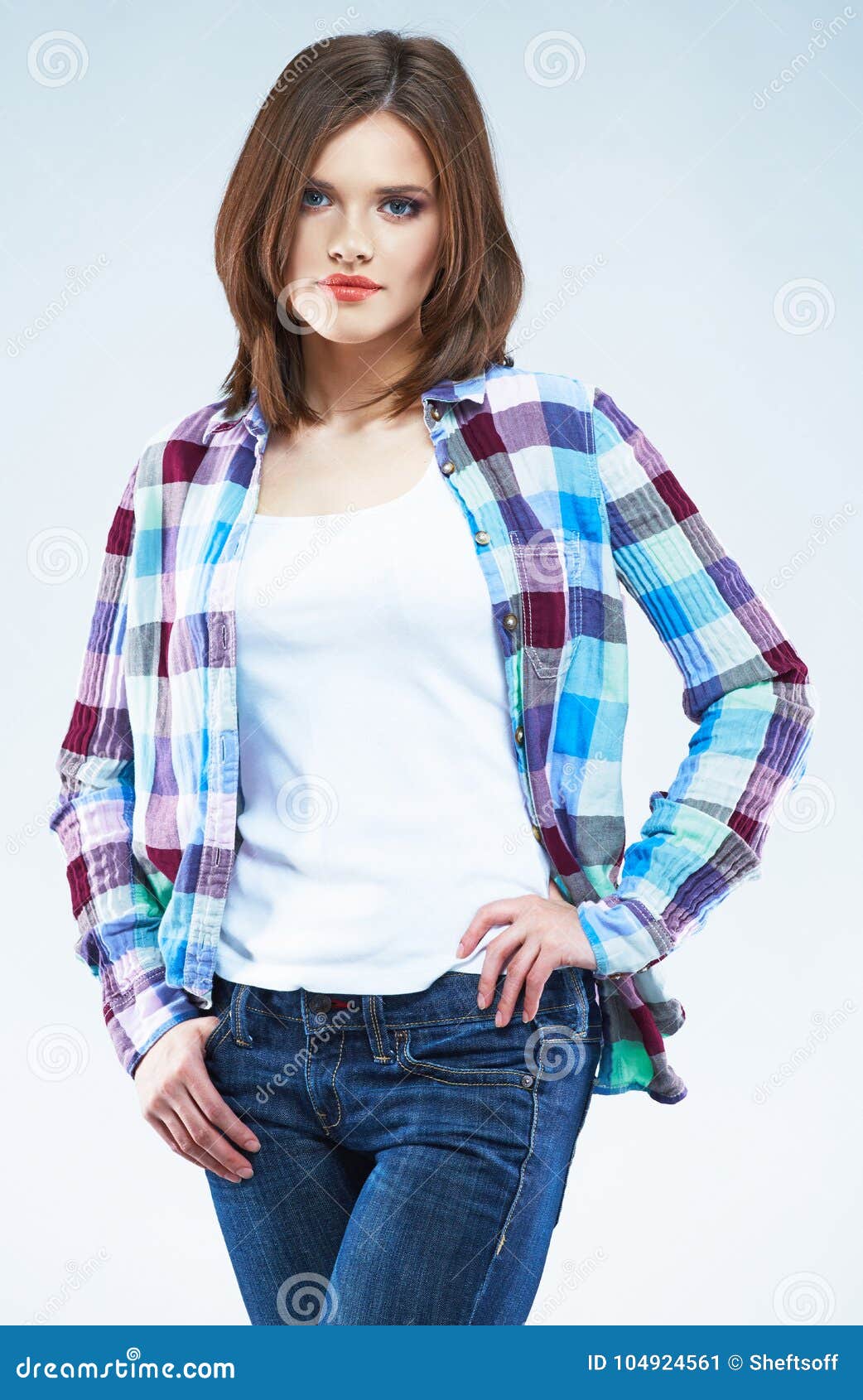 Casual Fashion Style Young Model. Stock Image - Image of isolated ...