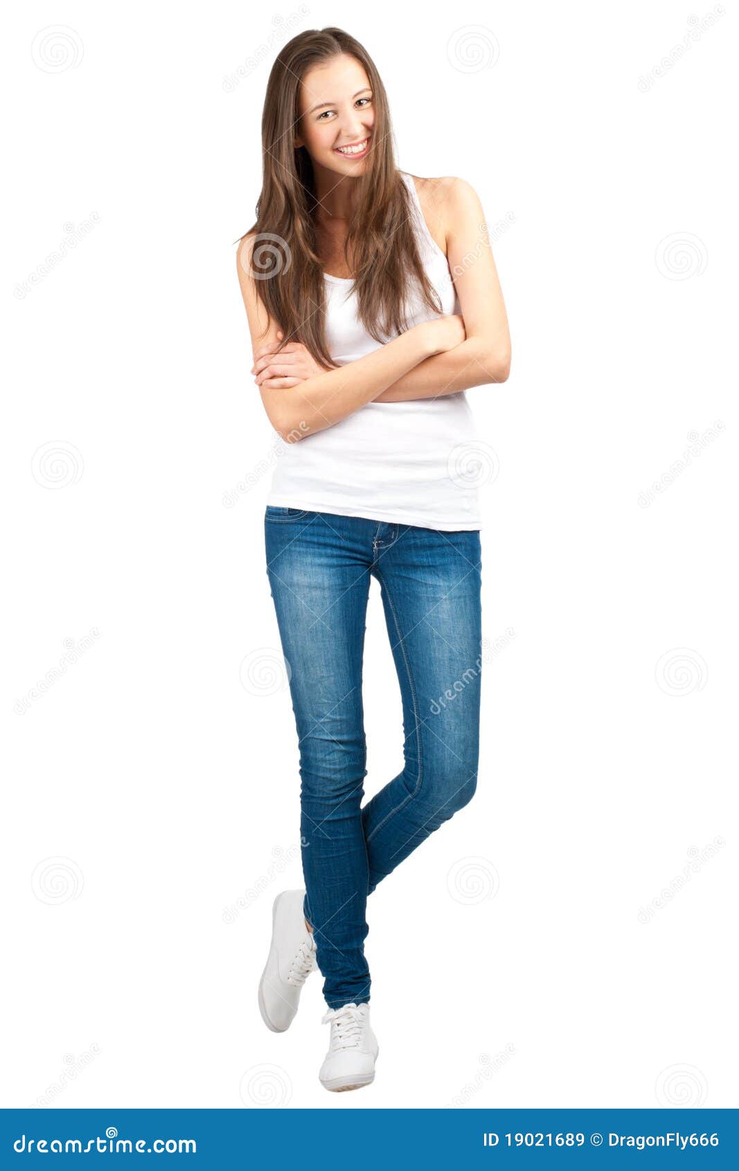 Casual girl smiling stock image. Image of portrait, long - 19021689