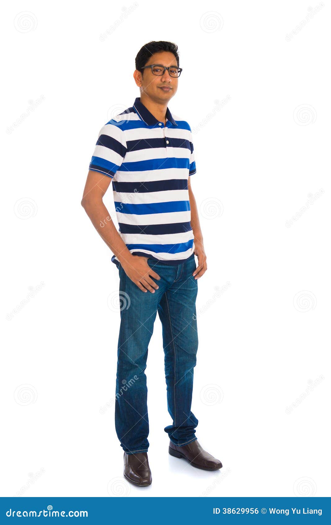 Casual India Male in White Background Full Body Stock Photo - Image of ...