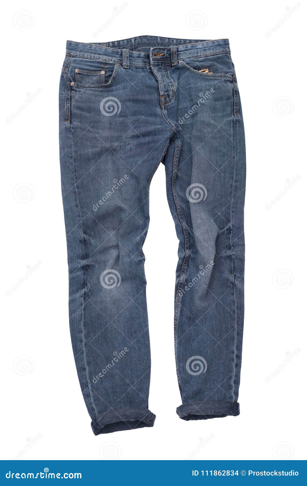 Casual Jeans Pants Isolated on White Background Stock Photo - Image of ...