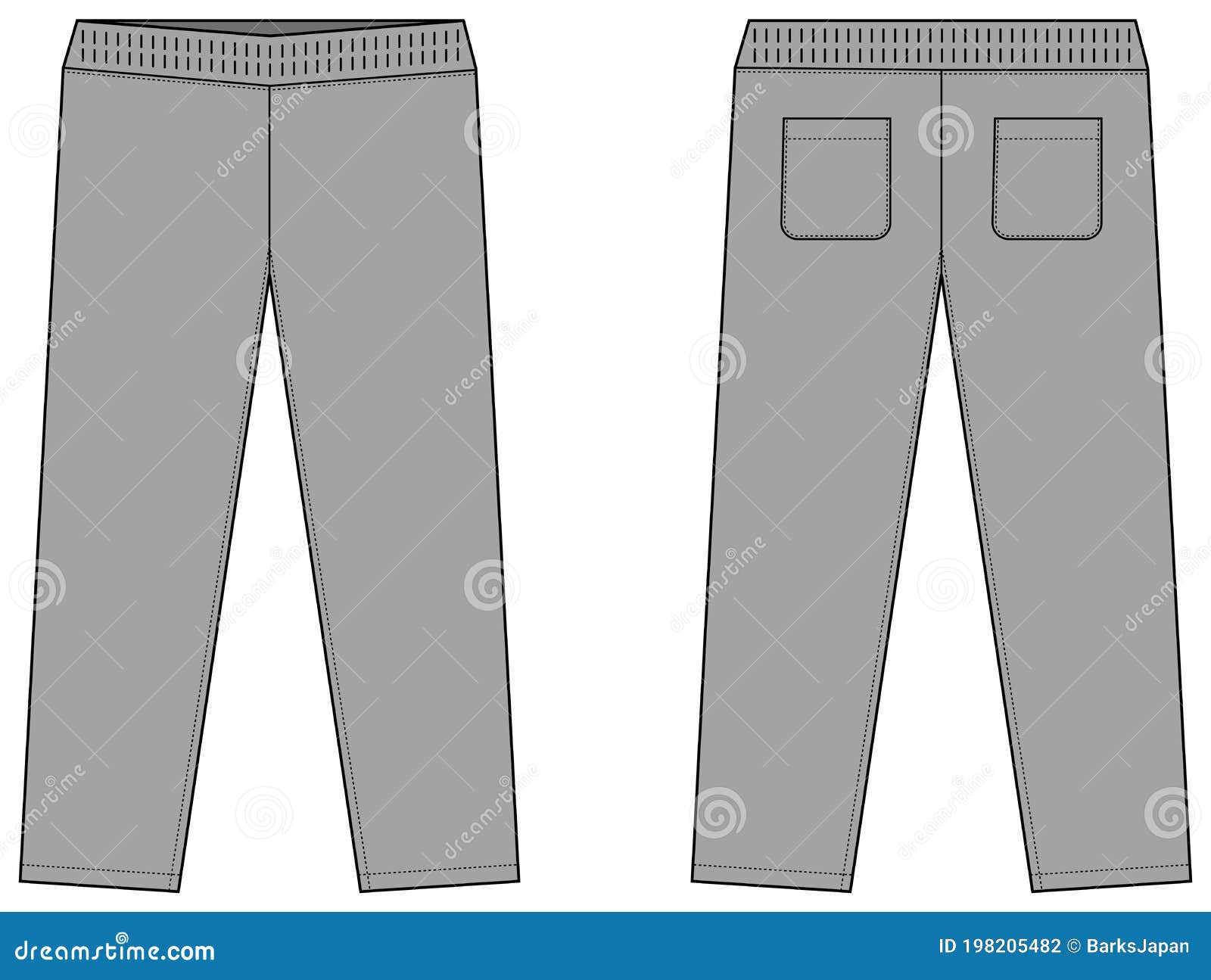 Casual Jersey Pants / Sweat Pants Template Vector Illustration / Gray ...