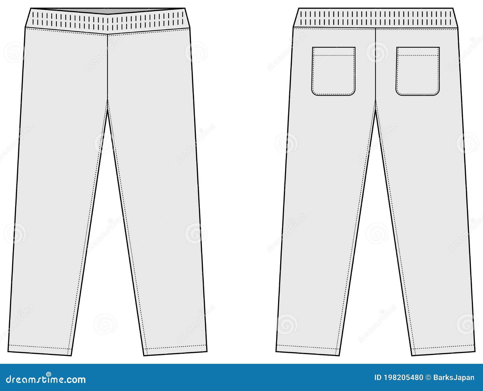 Casual Jersey Pants / Sweat Pants Template Vector Illustration / White ...