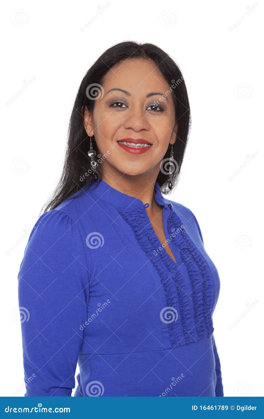 casual latina - smiling dental braces