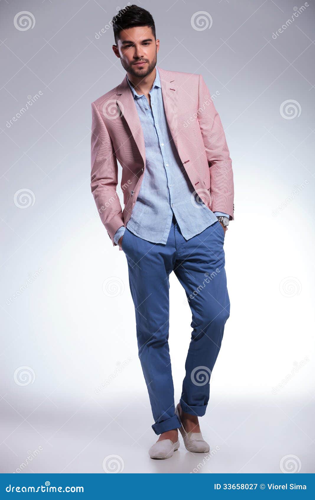 Casual Man With Both Hands In Pockets Royalty Free Stock Photography ...