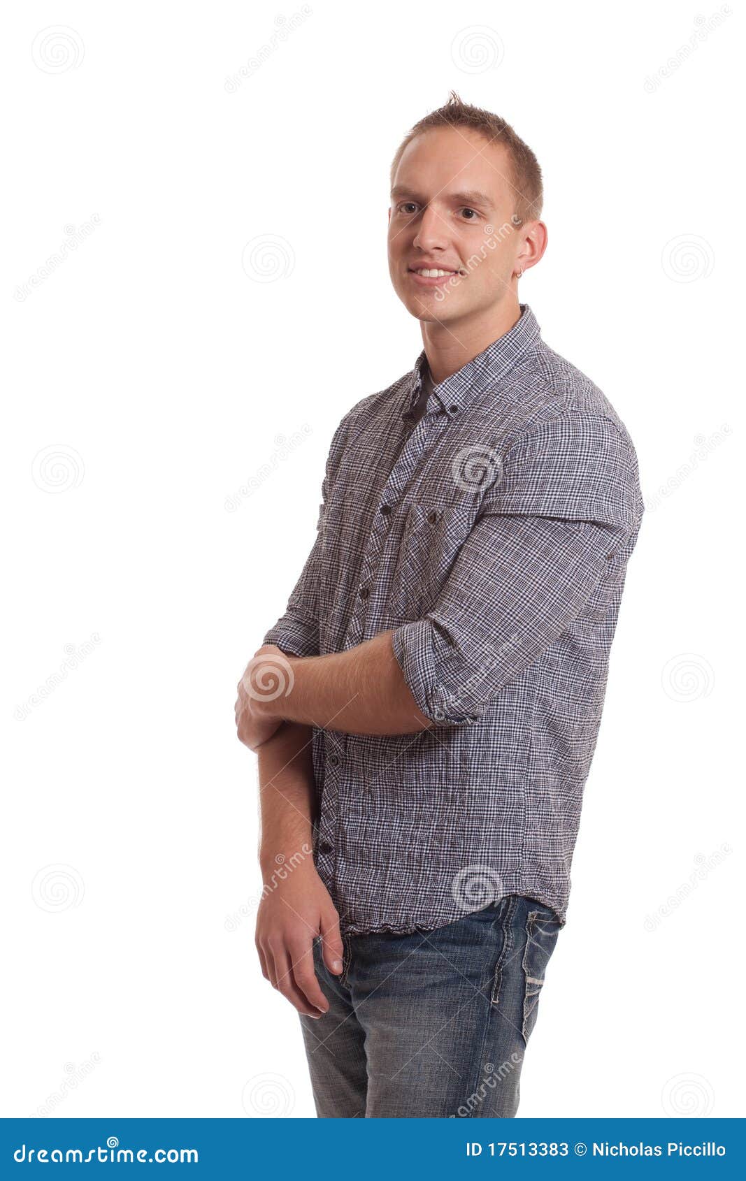 Casual Man on White stock image. Image of fashion, blue - 17513383