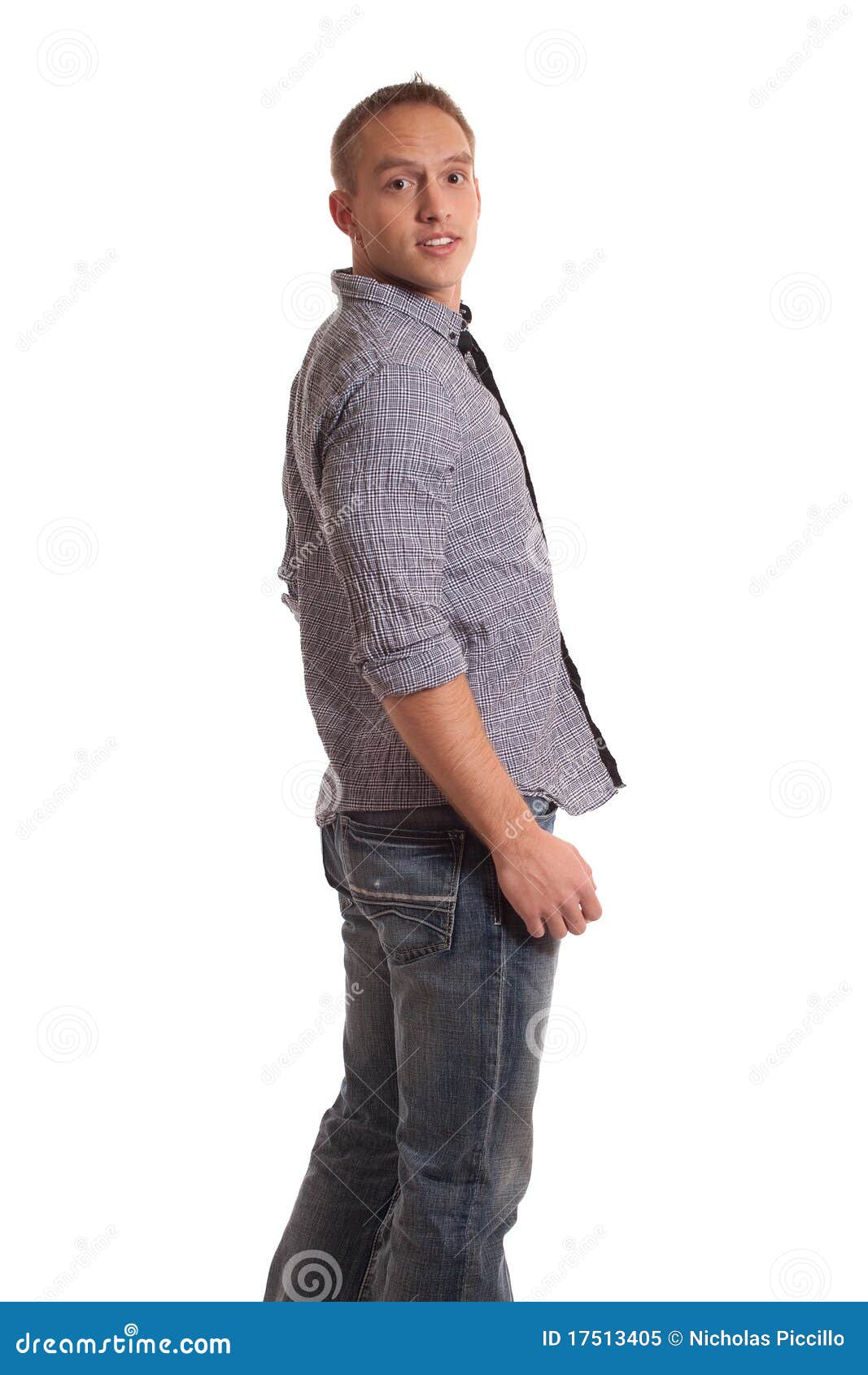 Casual Man on White stock image. Image of jeans, dress - 17513405