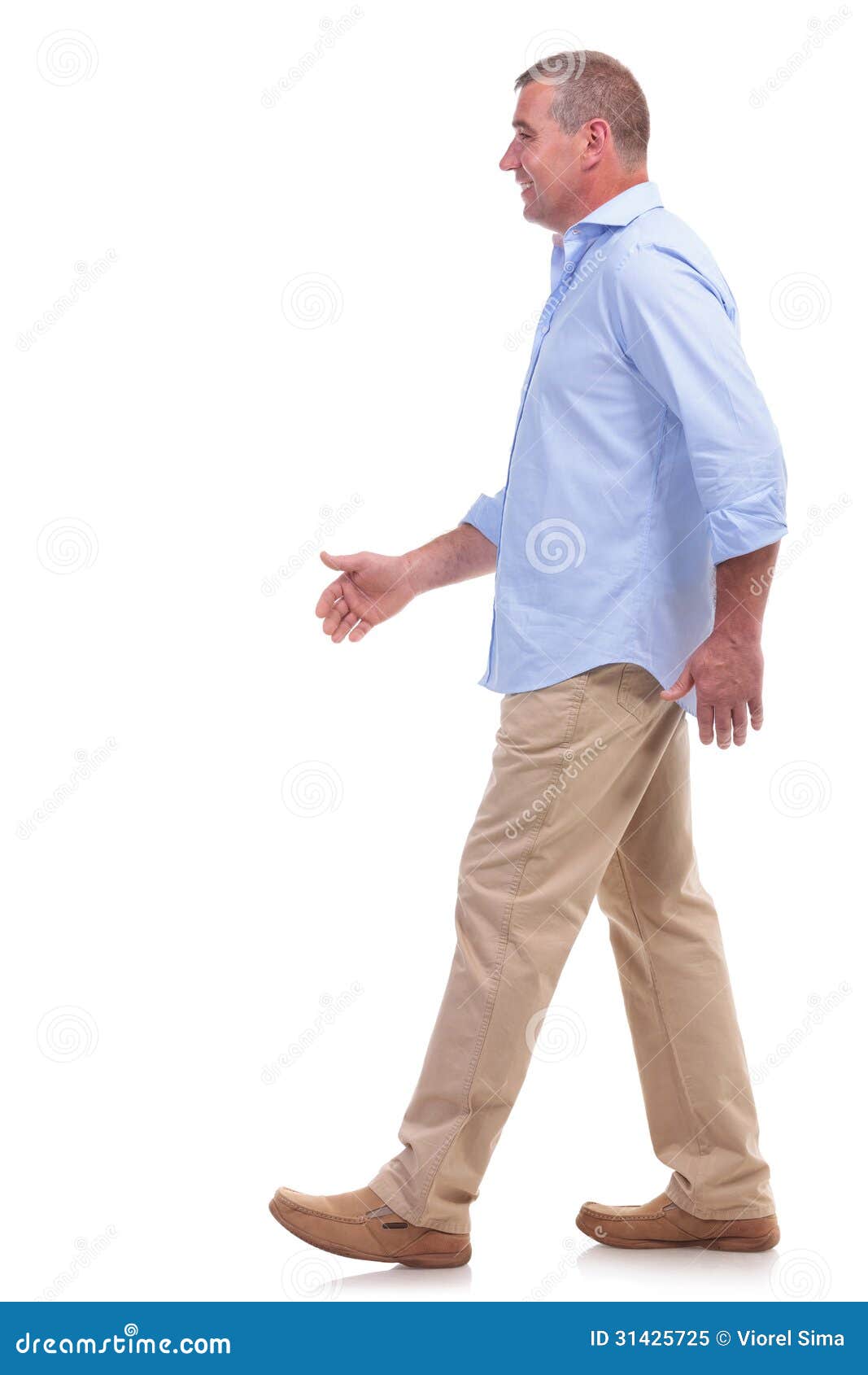 Casual Middle Aged Man Strolling Royalty Free Stock Photo Image 31425725