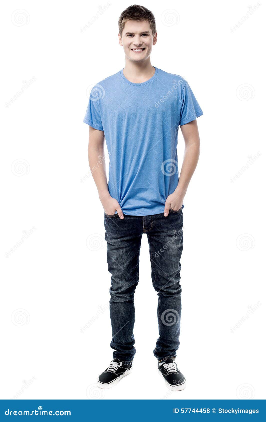 Casual Pose of Handsome Man Stock Photo - Image of isolated, hands ...