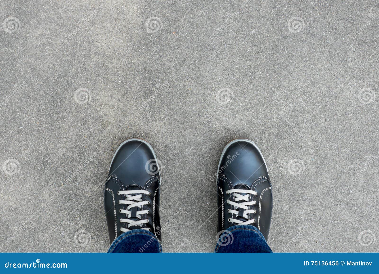 Casual Shoes Standing on the Floor Stock Photo - Image of people, sign ...