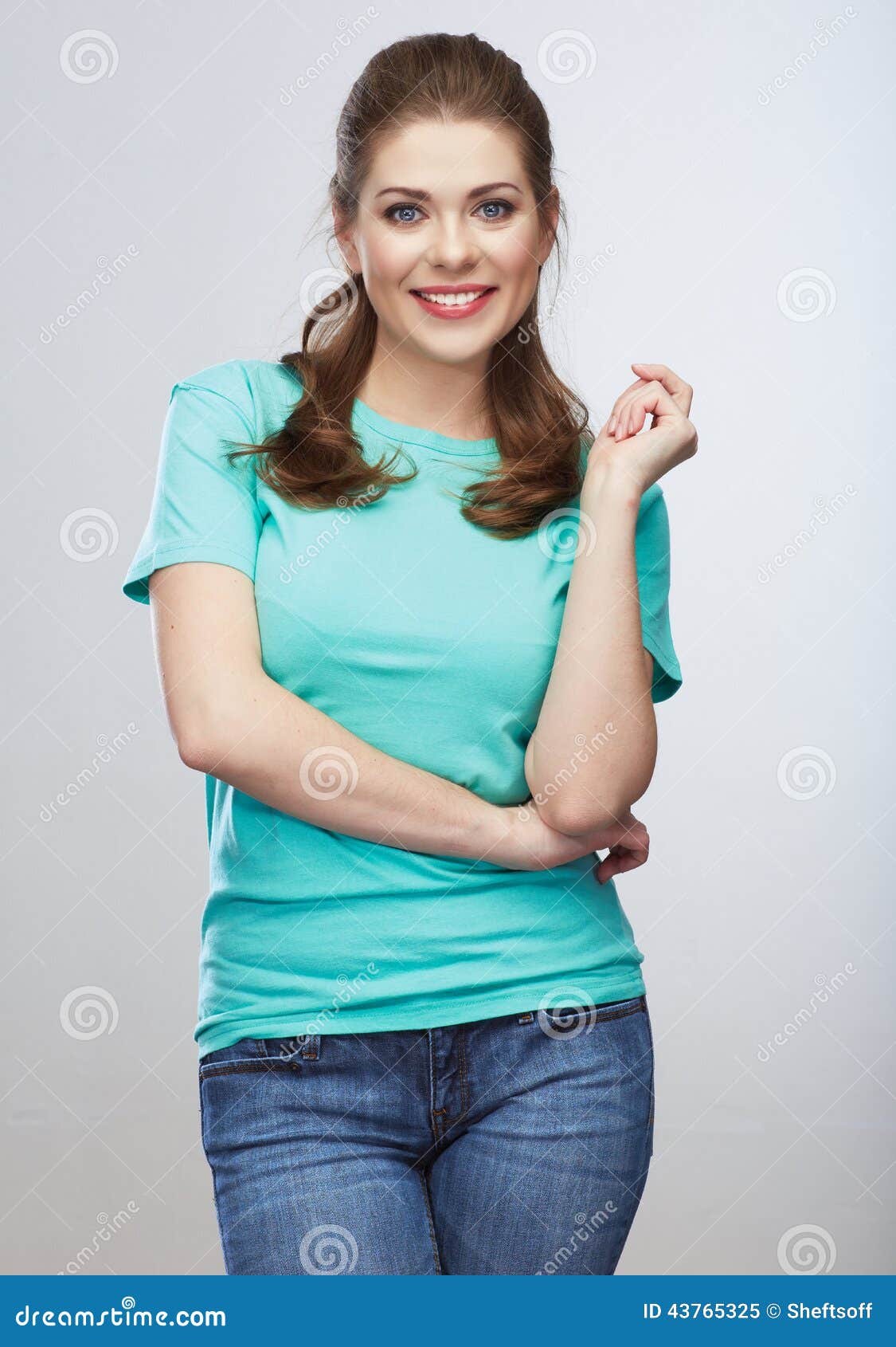 Casual Style Young Woman Portrait. Toothy Smile Stock Image - Image of ...