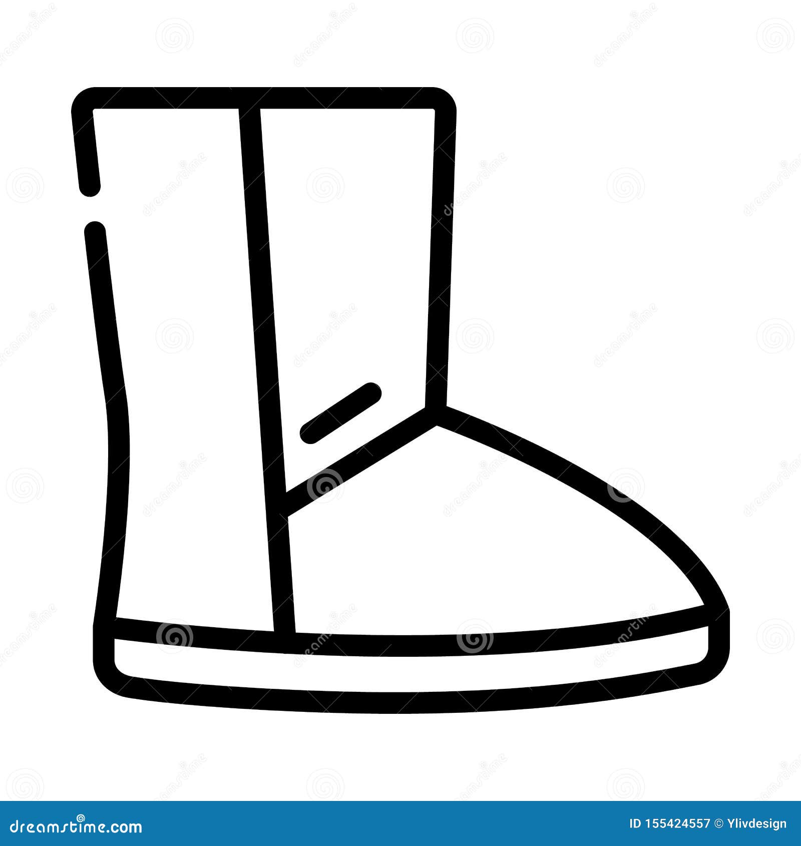 Casual Ugg Boot Icon, Outline Style Stock Vector - Illustration of ...