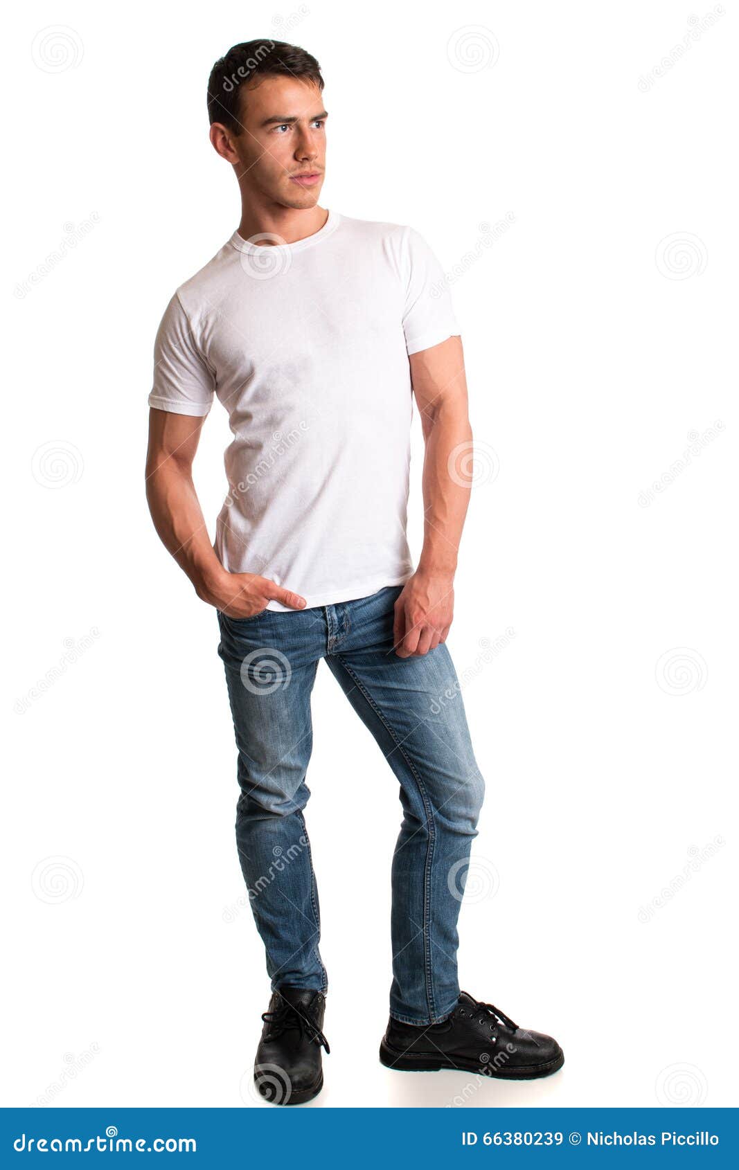 Casual Young Man stock image. Image of tshirt, caucasian - 66380239