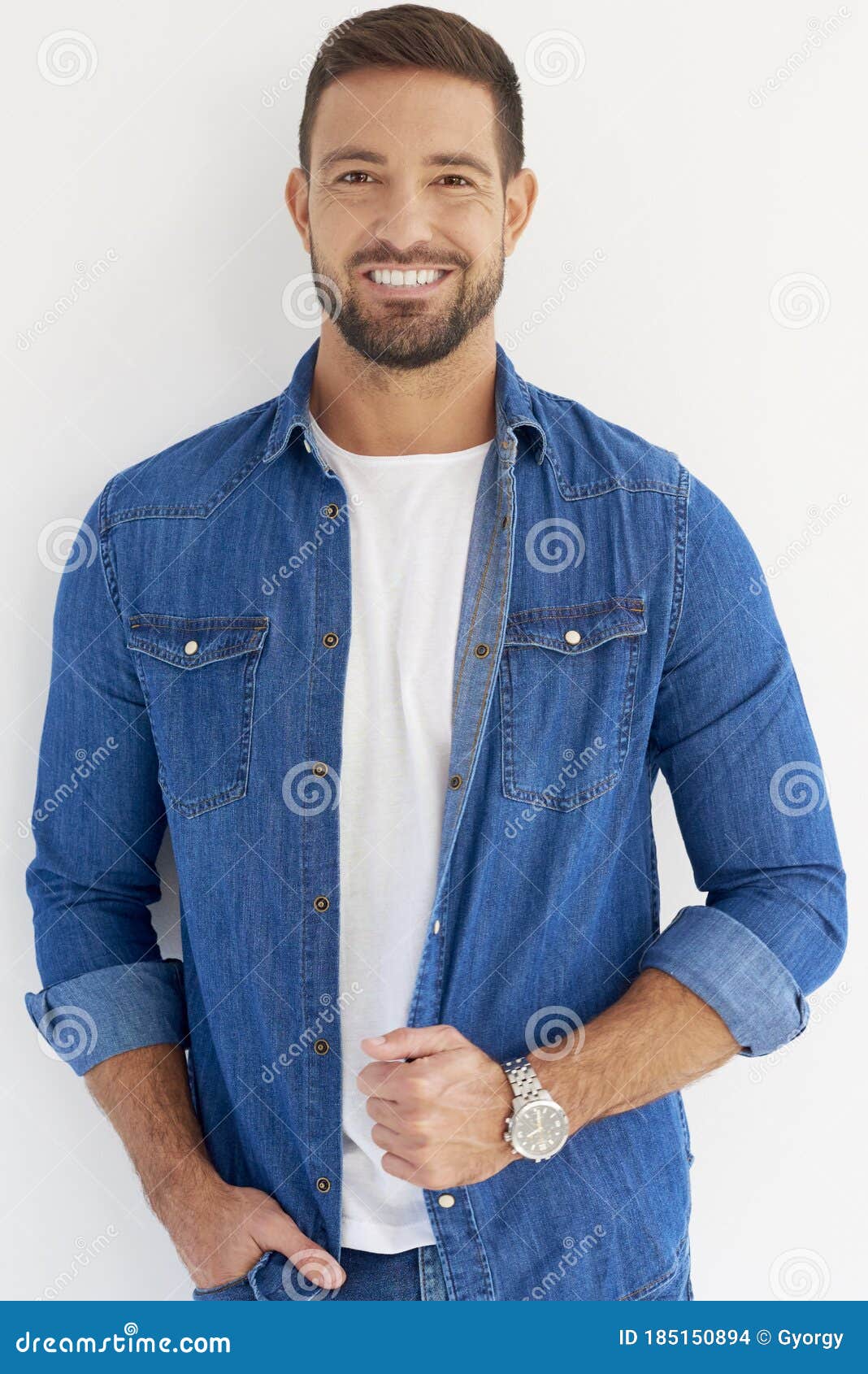 Casual Young Man Studio Portrait Stock Photo - Image of young, studio ...