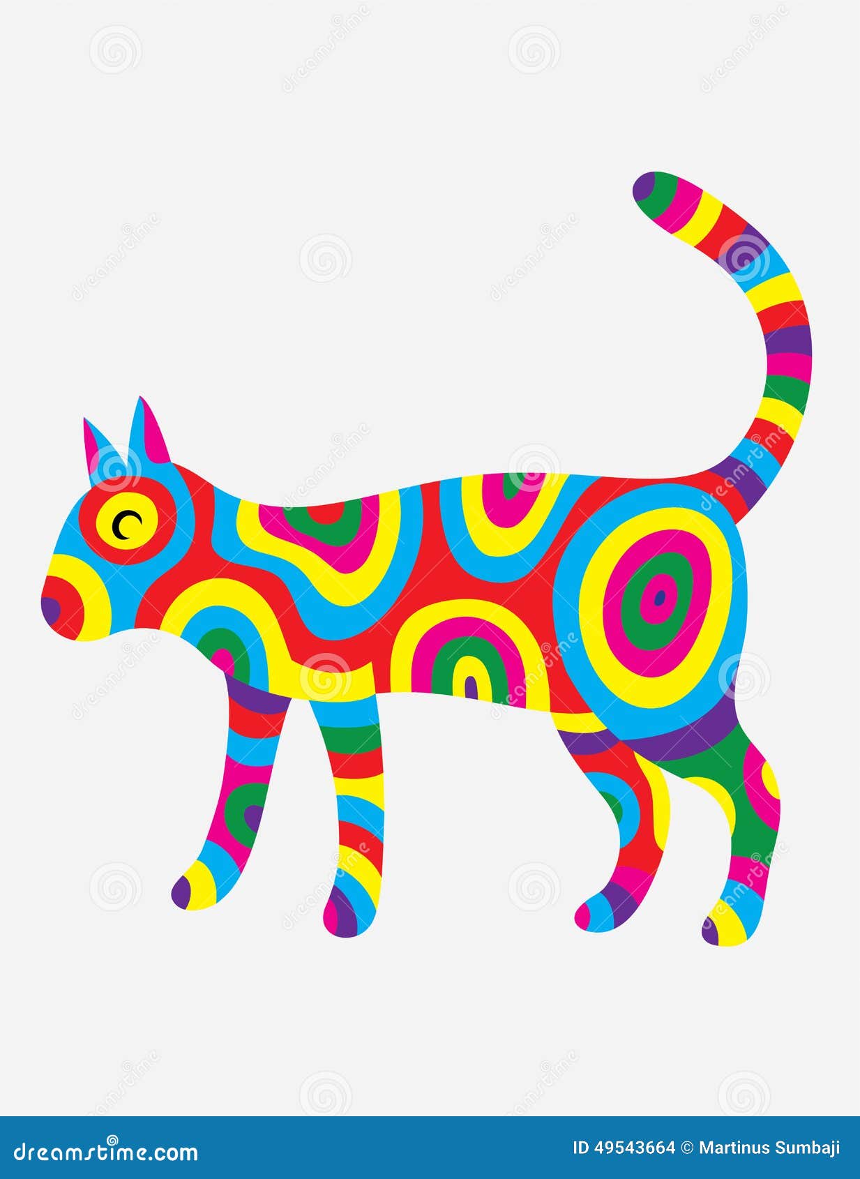 Cat abstract colorfully stock vector. Illustration of cartoon 49543664