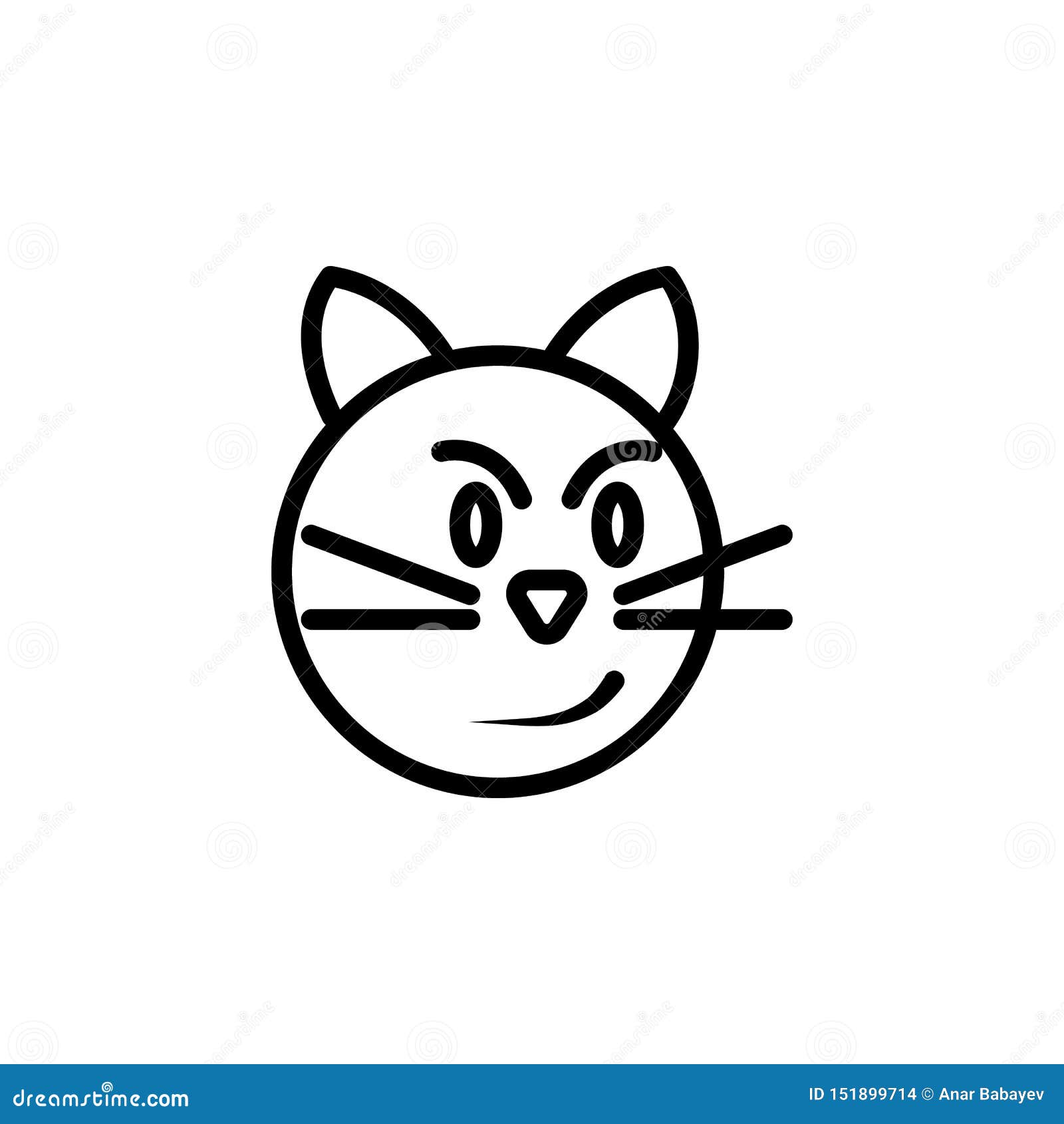 Cat Angry Emoji Outline Icon. Signs and Symbols Can Be Used for