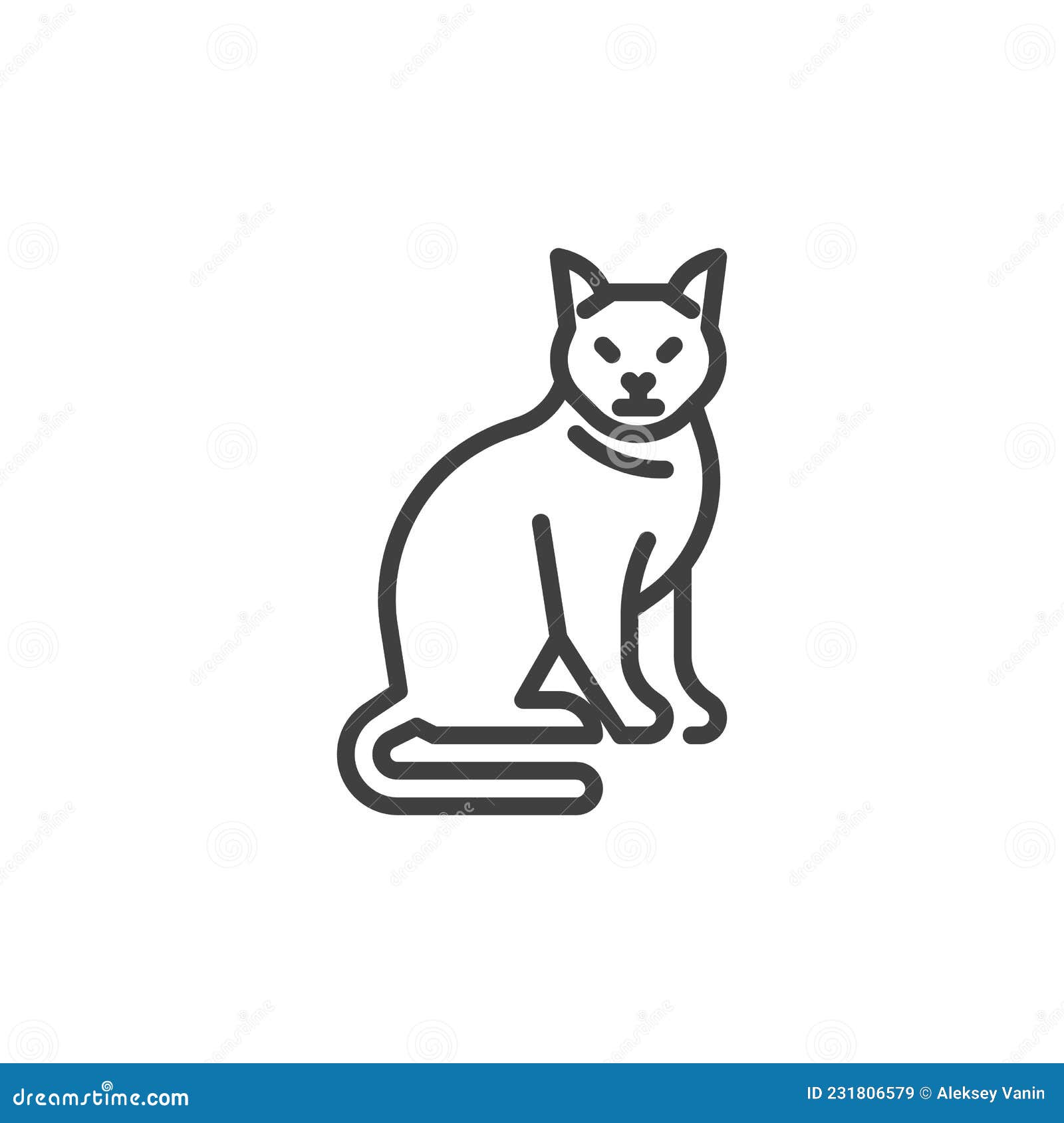 Cat icon vector. Linear style sign for mobile concept and web