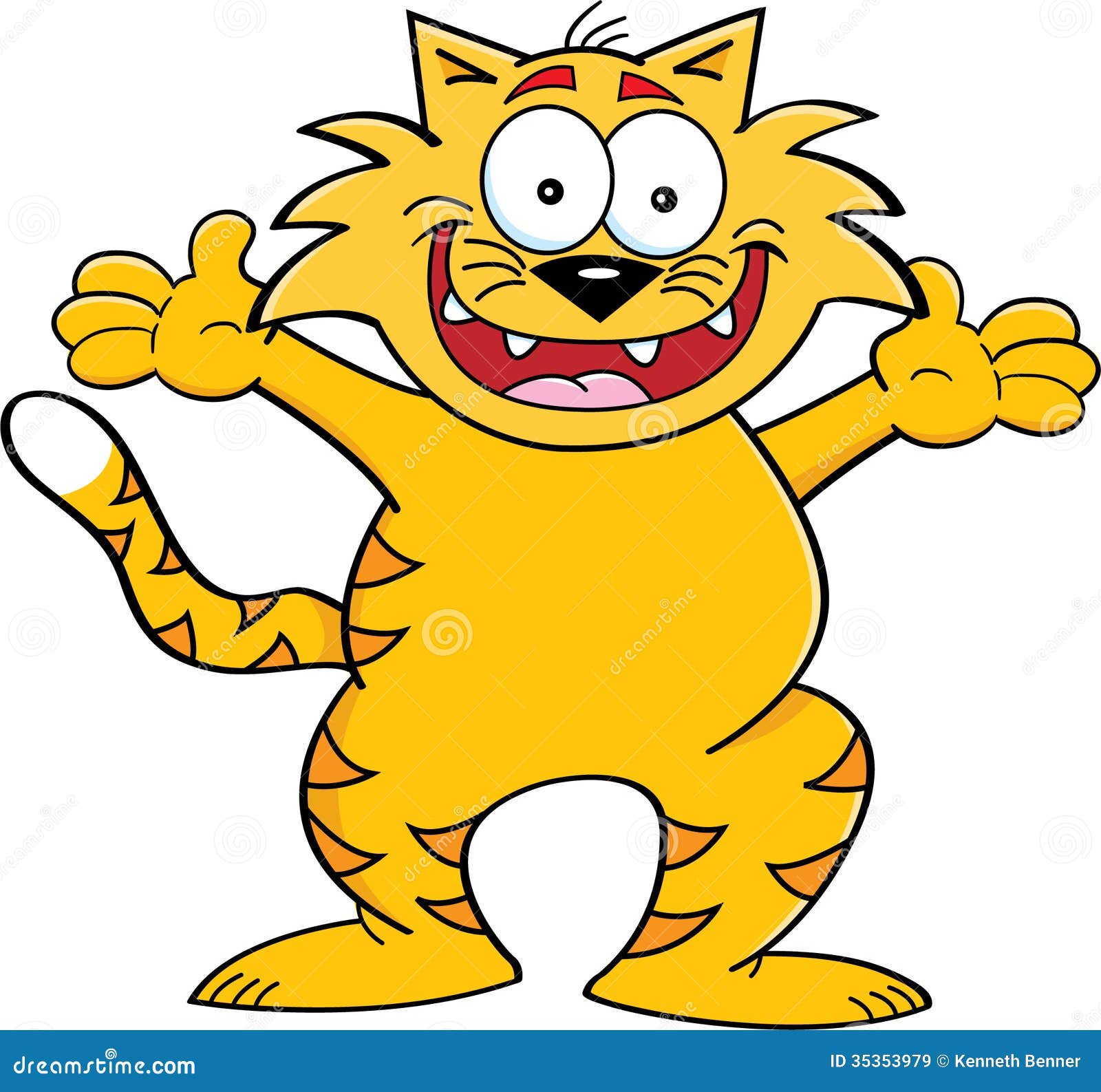 Cat with arms outstretched stock vector. Illustration of clip - 35353979