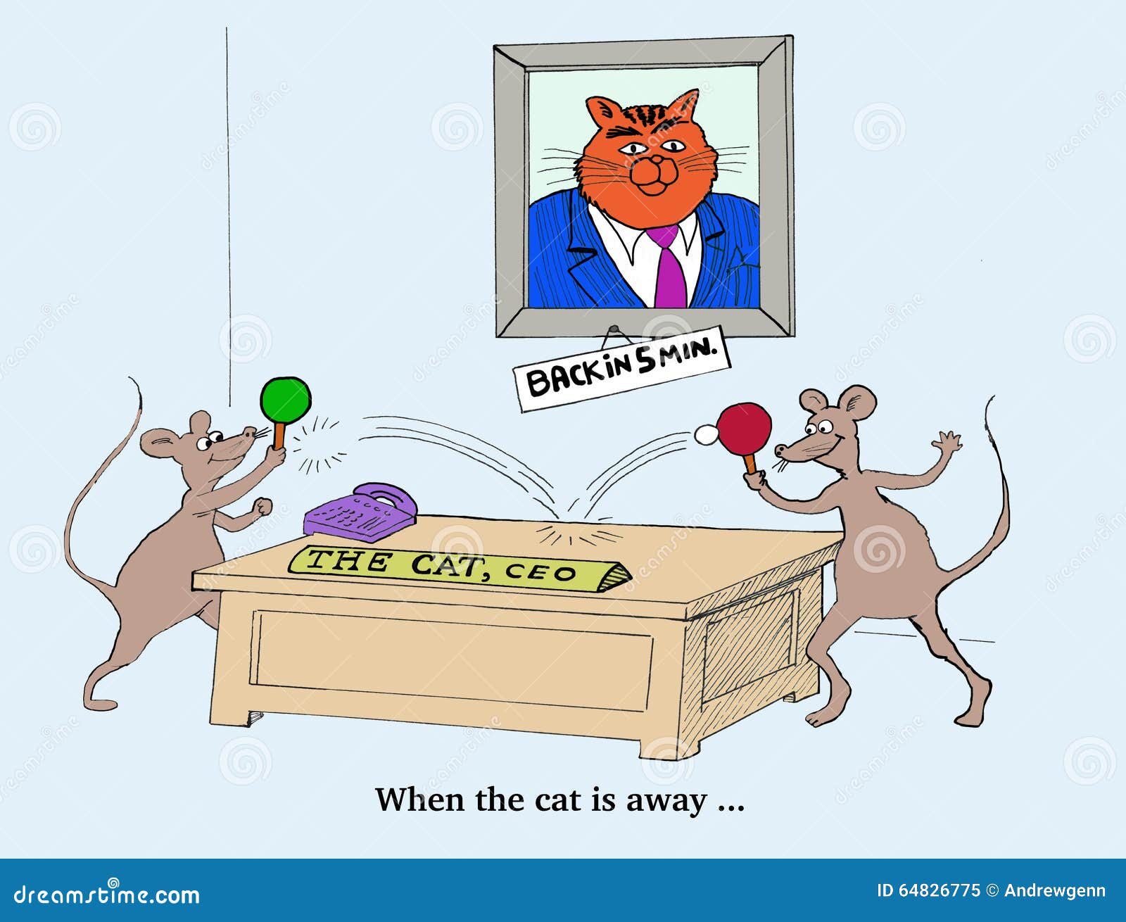 When The Cat Is Away The Mice Will Play Stock Illustration - Image ...