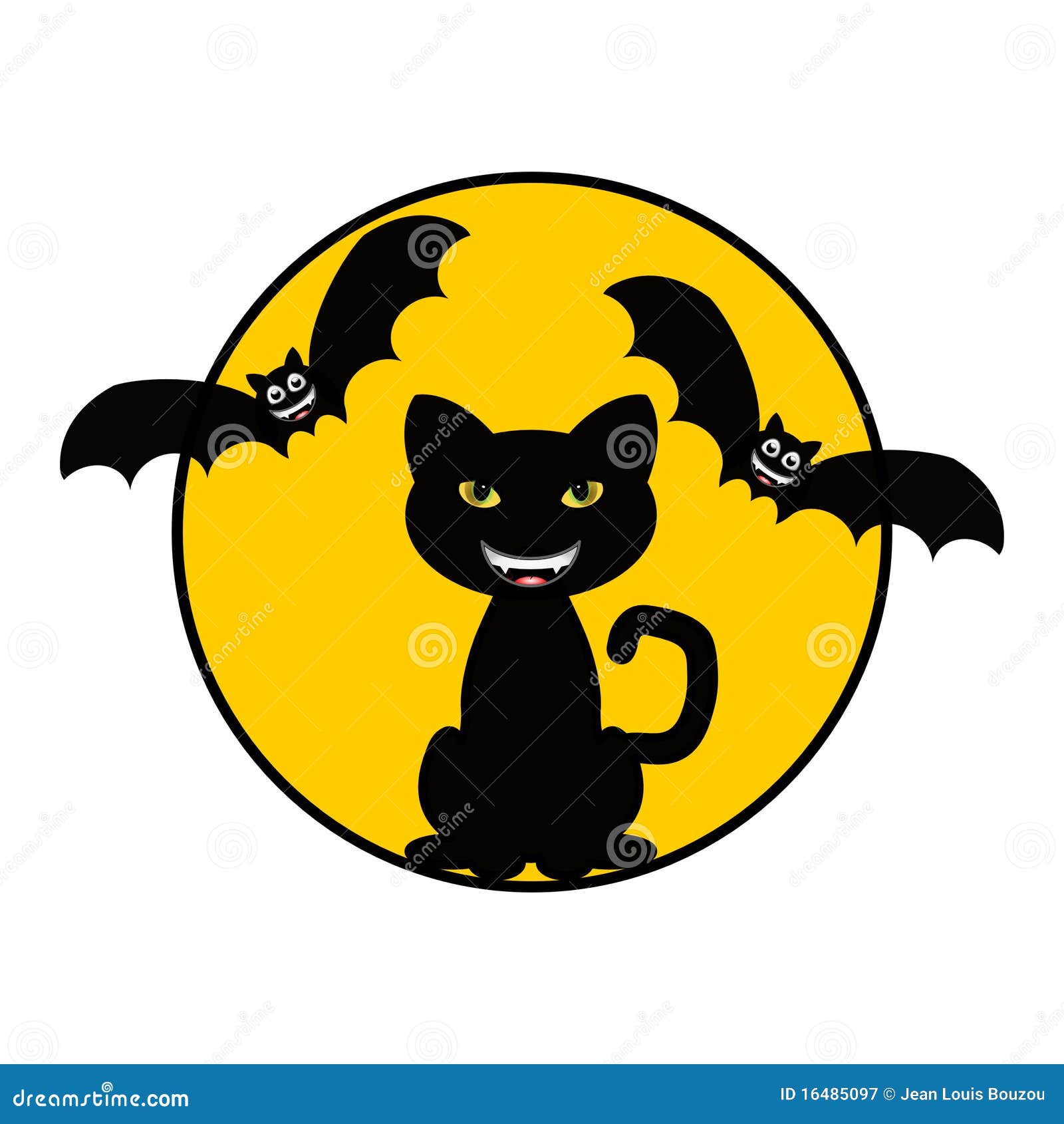 Cat and Bats stock illustration. Illustration of holiday 16485097