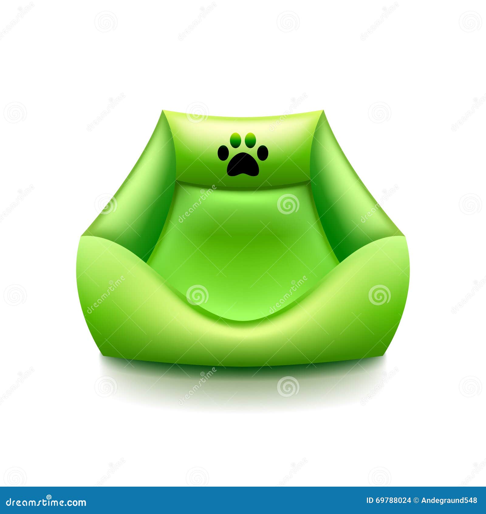 Cat bed on white vector stock vector. Illustration of textile 69788024