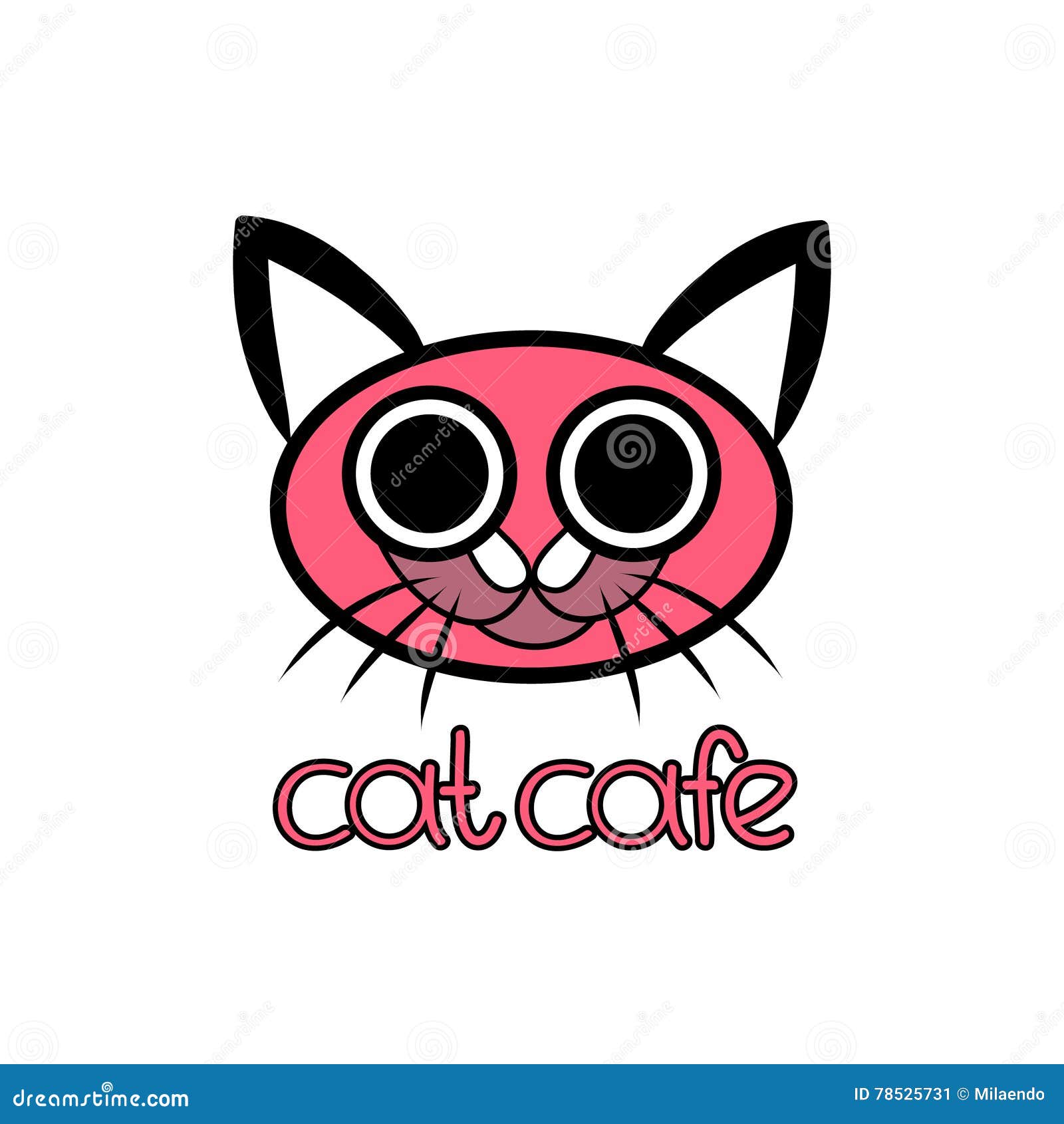 The cat cafe logo vector stock vector. Illustration of cartoon 78525731