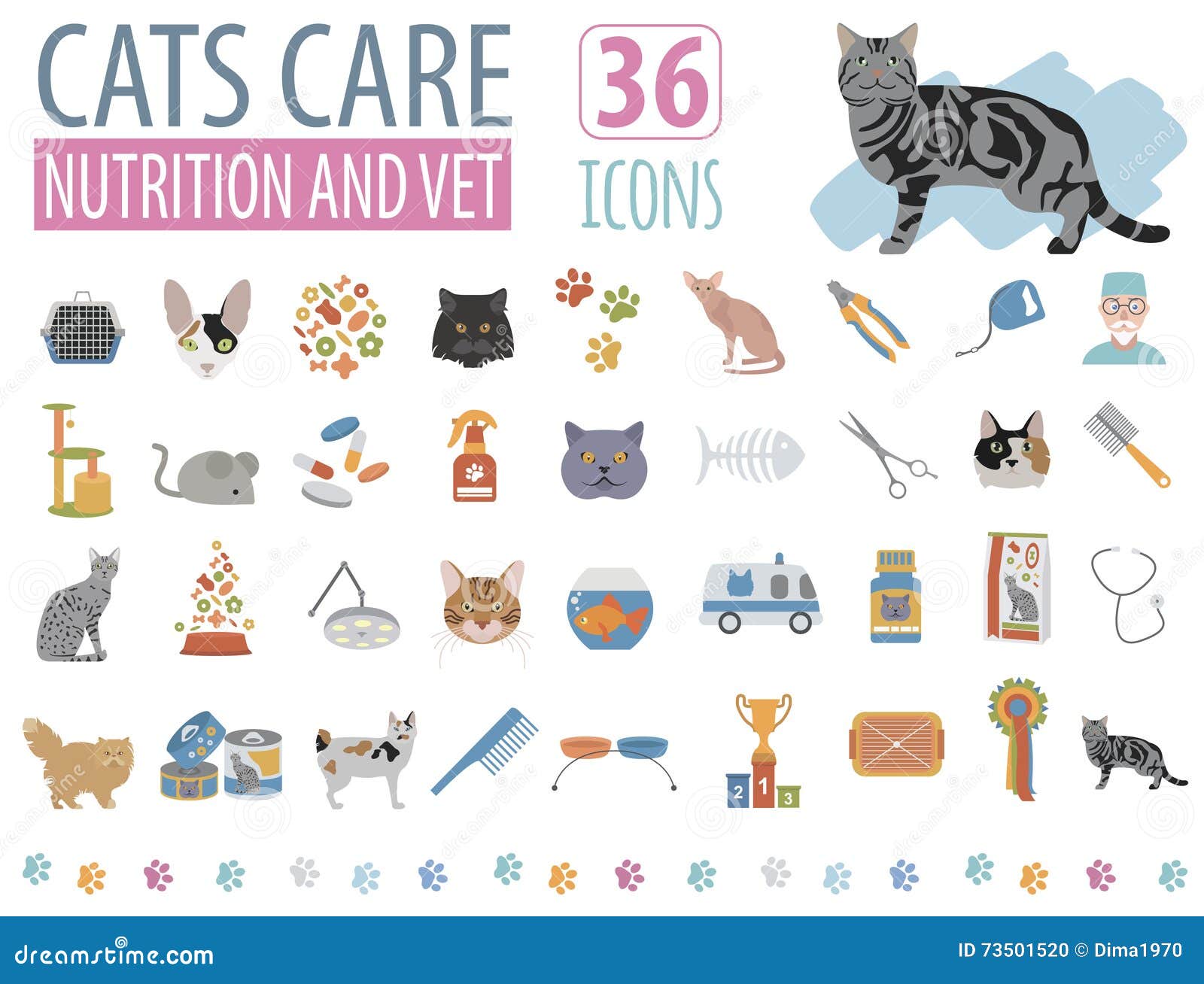 Cat icon set - Stock Illustration [68787648] - PIXTA