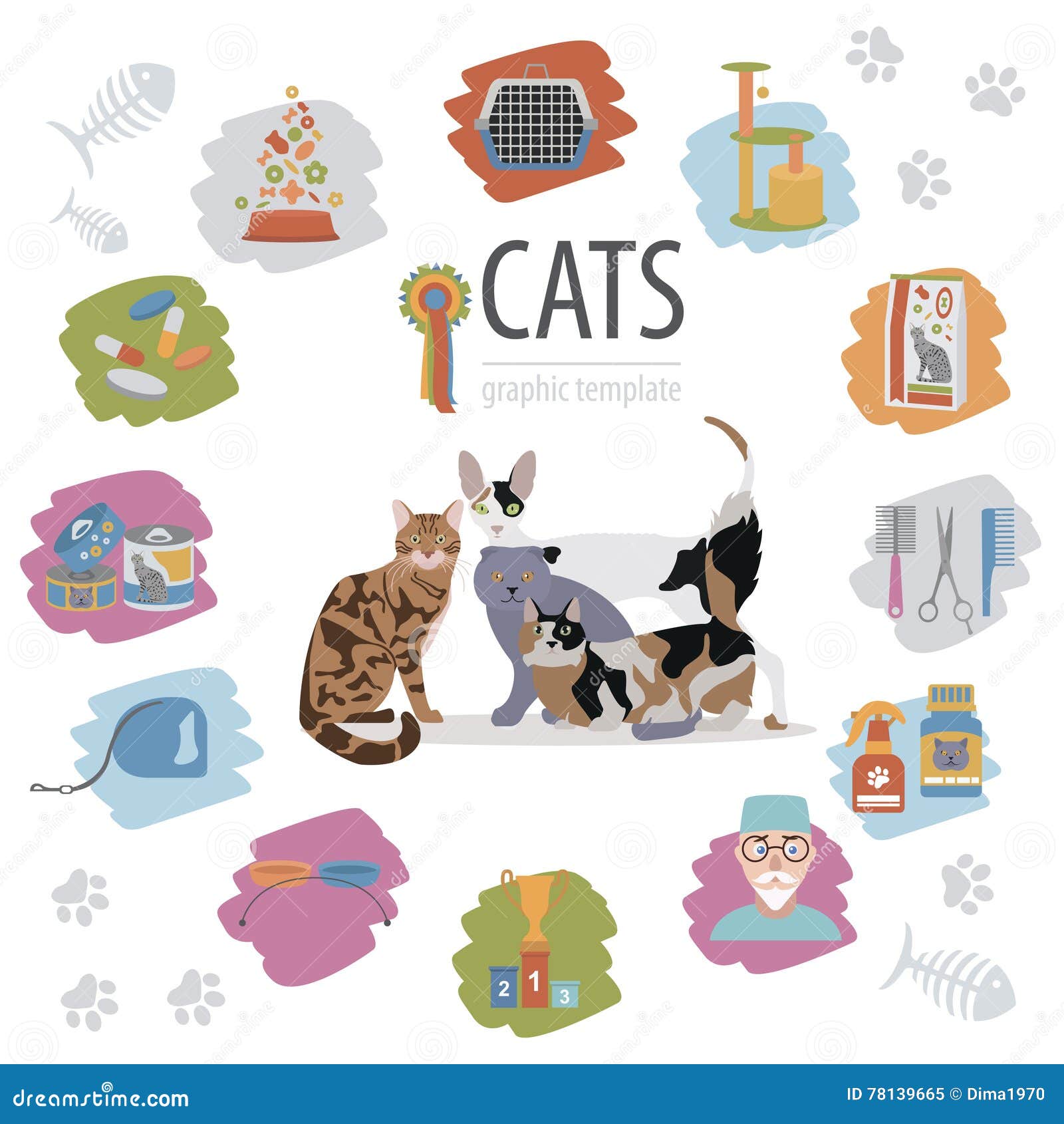 Cat icon set - Stock Illustration [68787648] - PIXTA