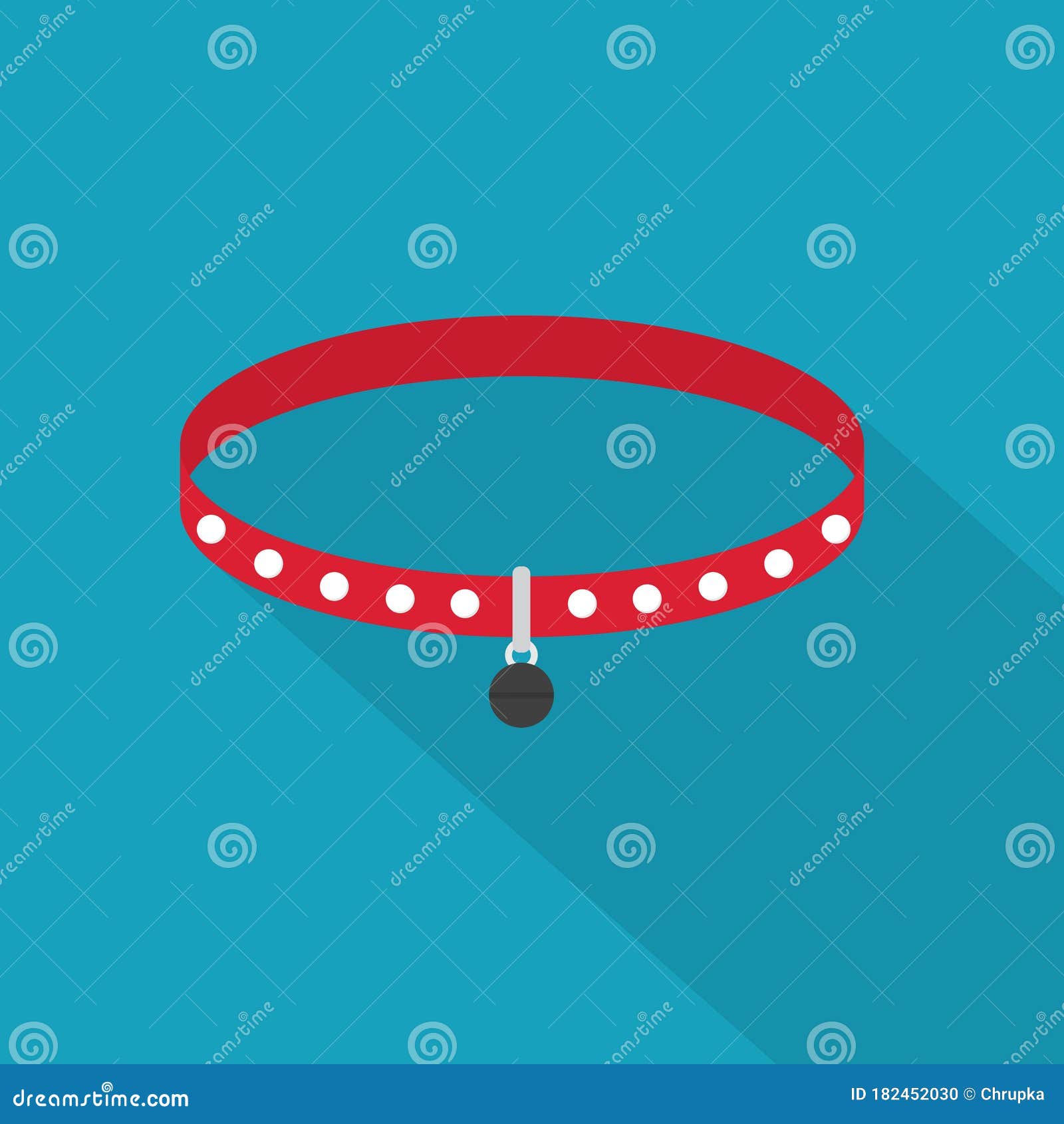 Cat collar with bell icon stock vector. Illustration of domestic