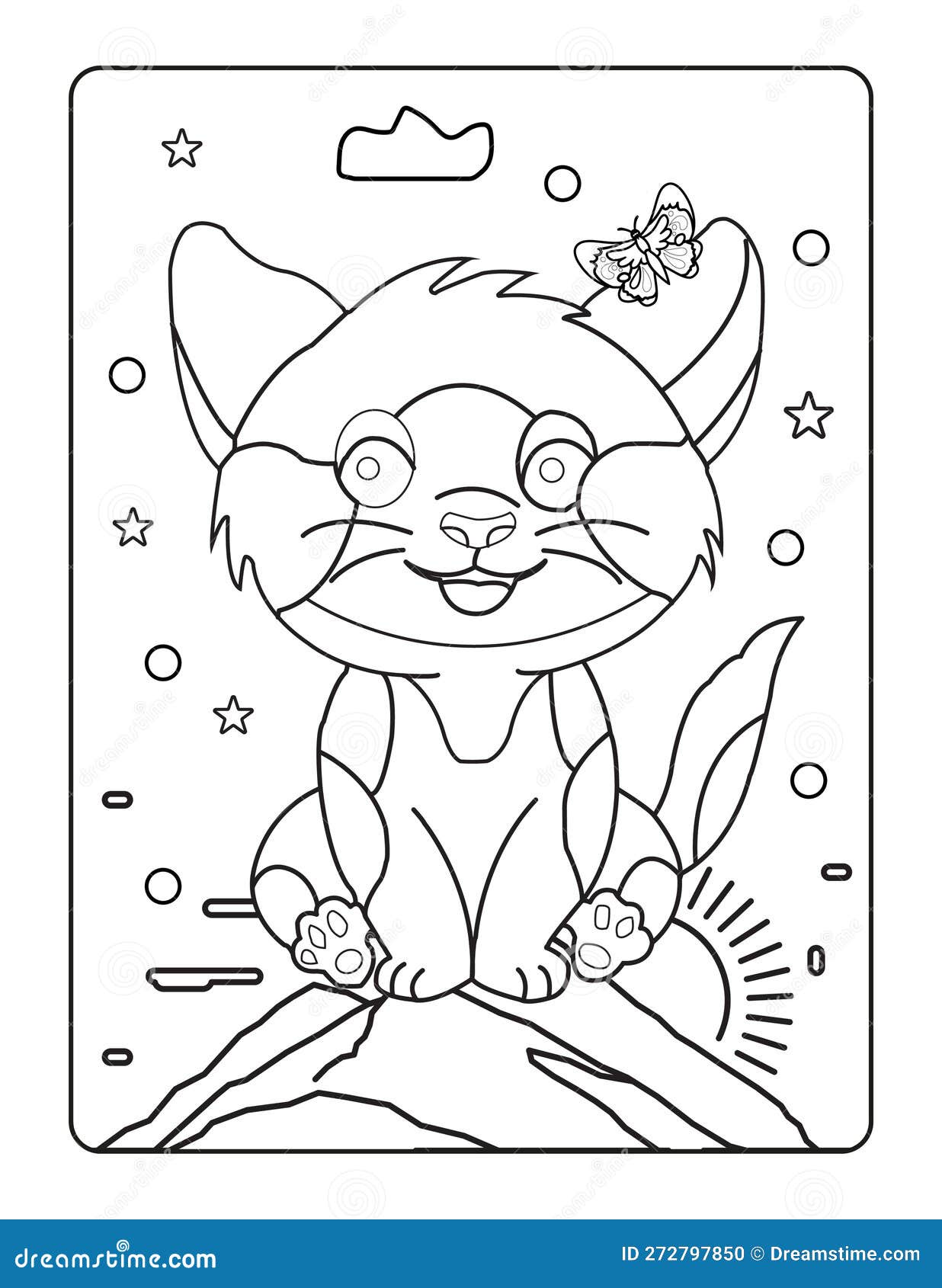 Cute Cat Outline Coloring Page for Kids Animal Coloring Book Cartoon ...