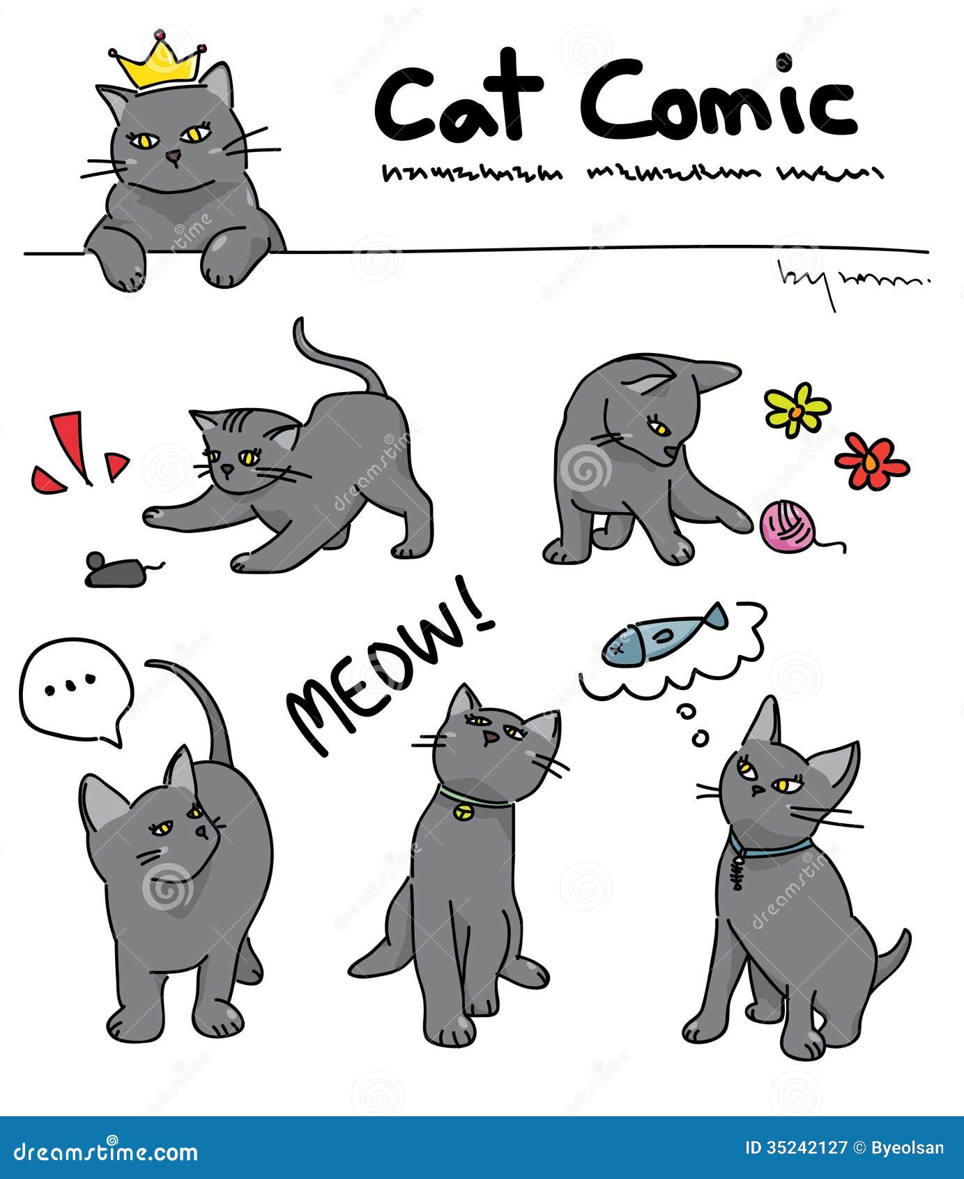 Cat Comic Stock Vector. Illustration Of Animal, Sitting - 35242127