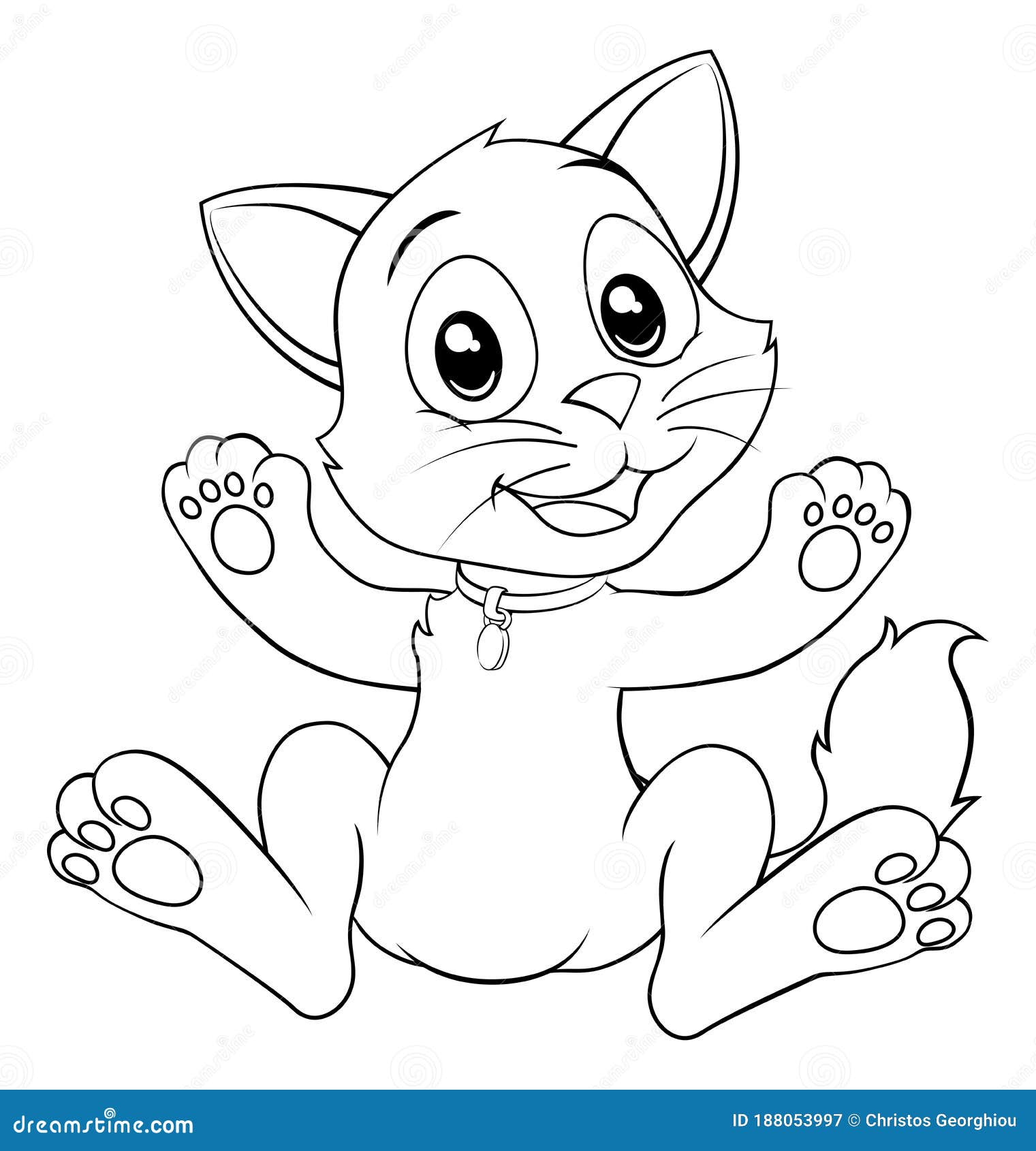 cat cute cartoon kitten animal coloring book page stock vector