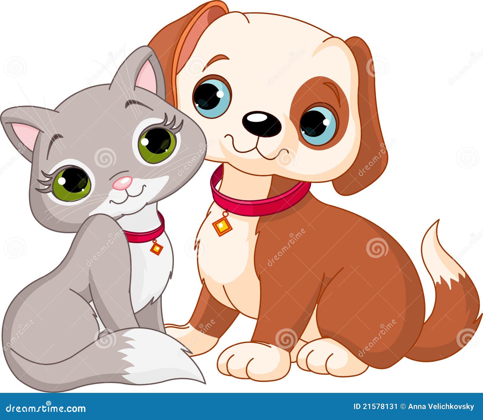 Cat and dog stock vector. Illustration of humorous, doggy
