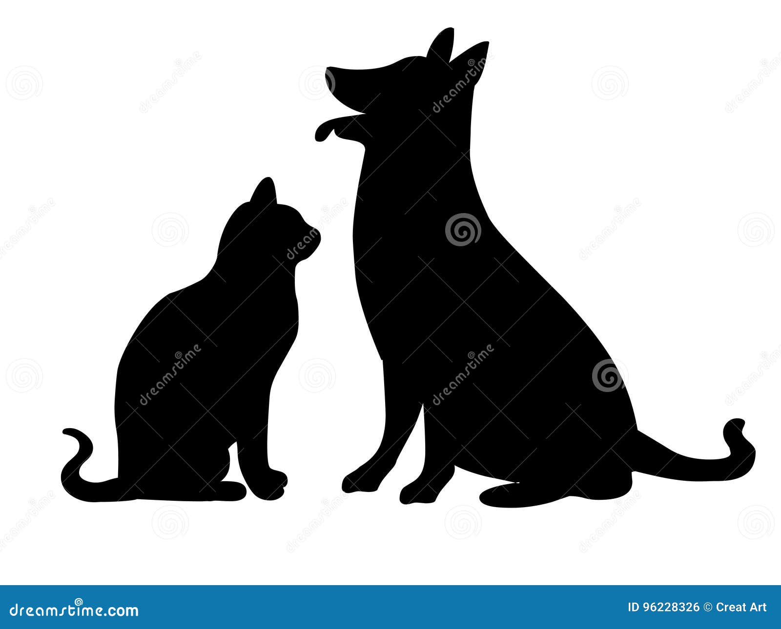 cat and dog silhouette