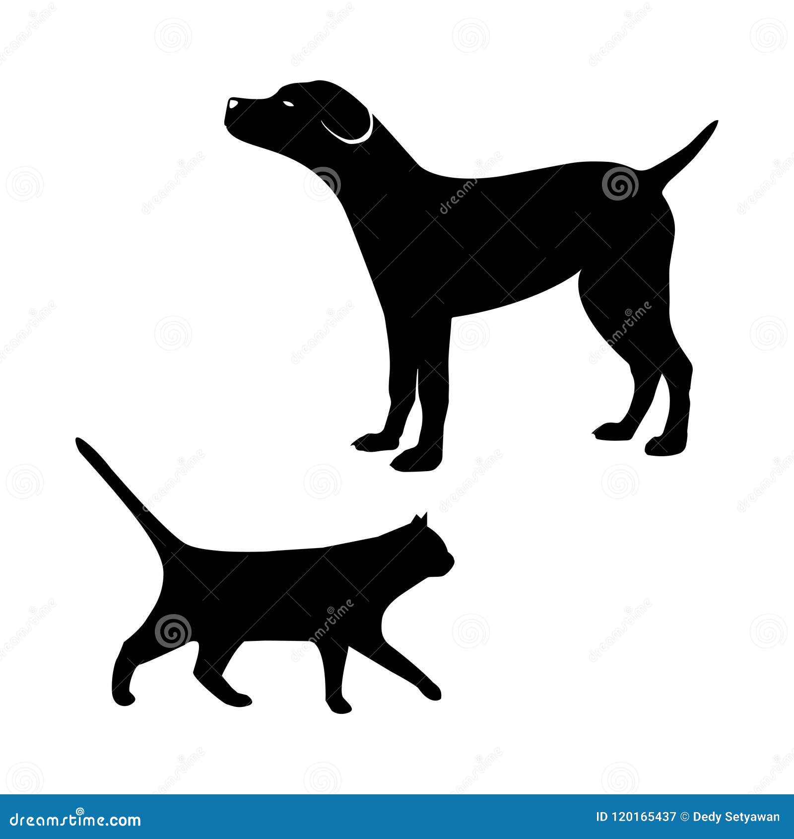 Cat and Dog Silhouette Vector Stock Vector Illustration of graphic