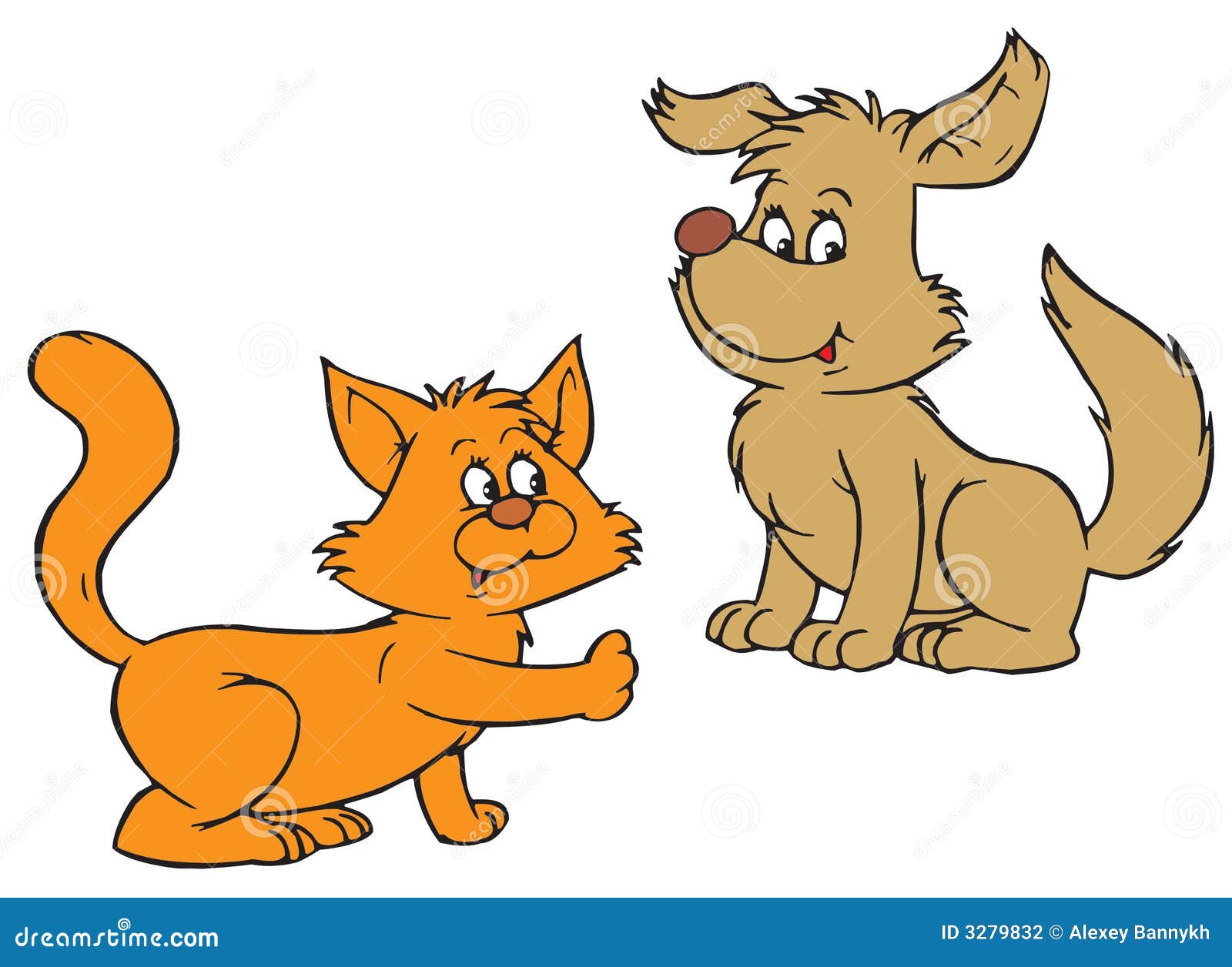  Cat  And Dog  vector Clip art  Stock Vector Illustration 