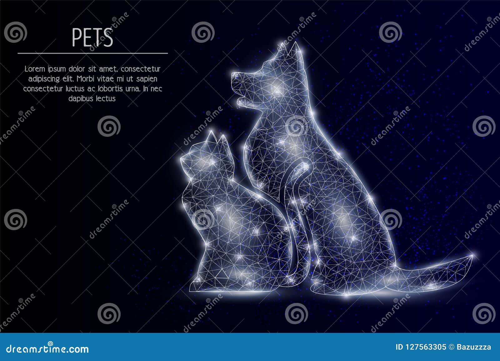 cat and dog  geometric polygonal background