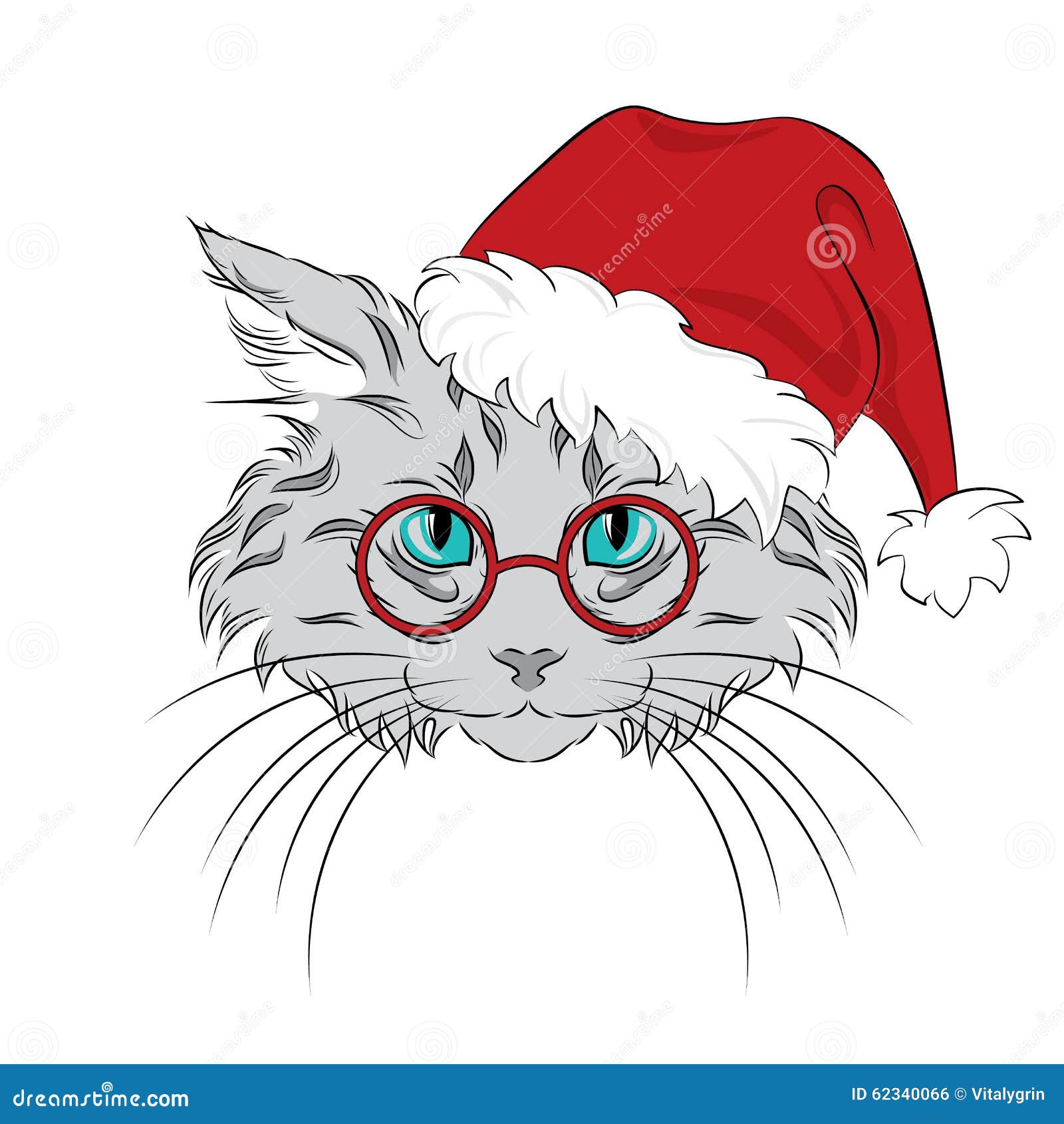 Cat drawn by hand. Vector. stock vector. Illustration of winter - 62340066